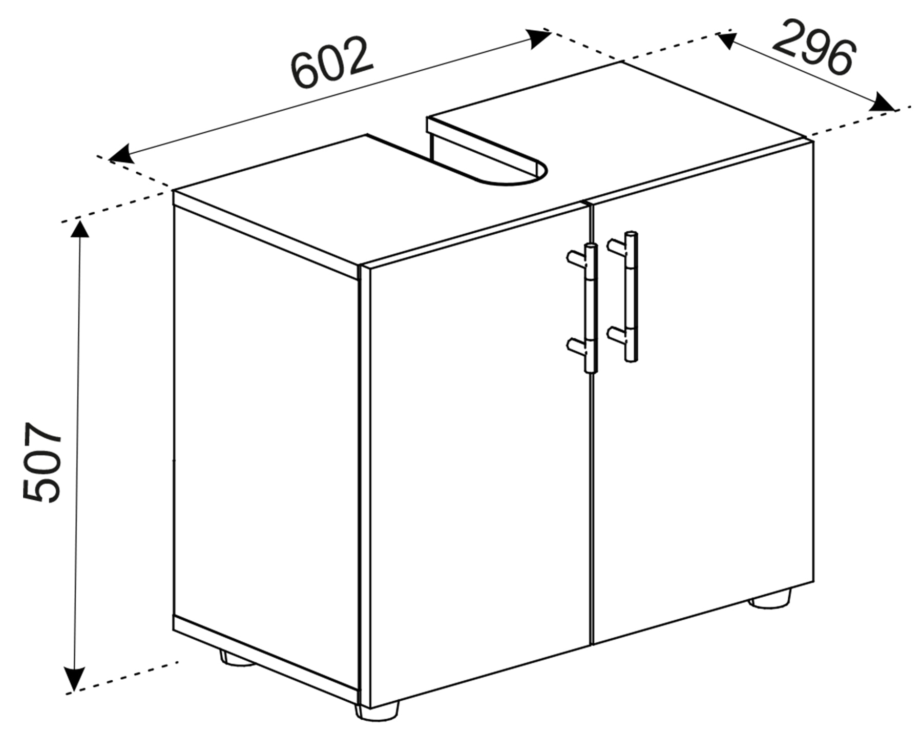 VCM Waschbeckenschrank »Holz Badmöbel Badunterschrank Flandu ll Drehtüren« 1 Stk. tlg.