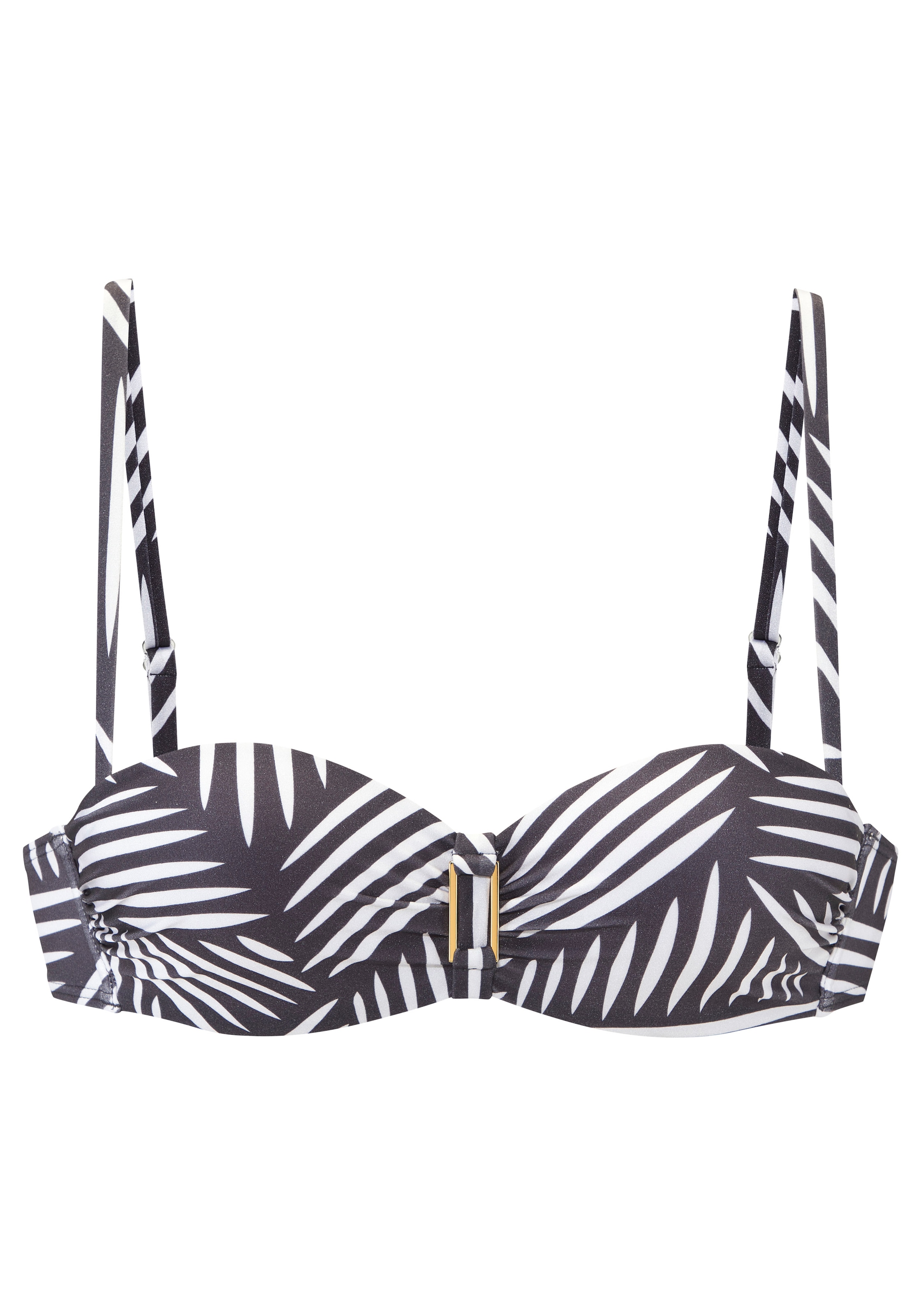 LASCANA Bügel-Bandeau-Bikini-Top »Liv« Mit goldfarbener Schnalle