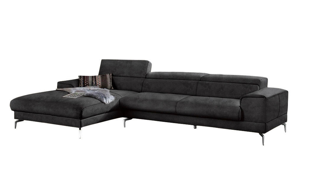 W.SCHILLIG Ecksofa »piedroo, Designsofa mit tollem Sitzkomfort, elegant und bequem, L-Form«, Kopfteilverstellung, wahlweise mit Sitztiefenverstellung, Breite 343cm