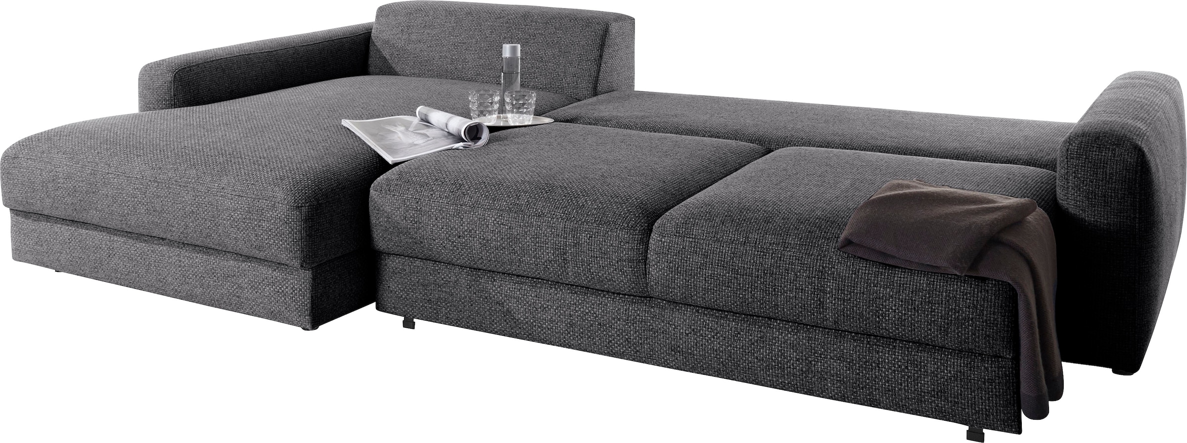 Places of Style Ecksofa »Bloomfield, bequem und elegant, L-Form«, wahlweise mit Bettfunktion und Bettkasten