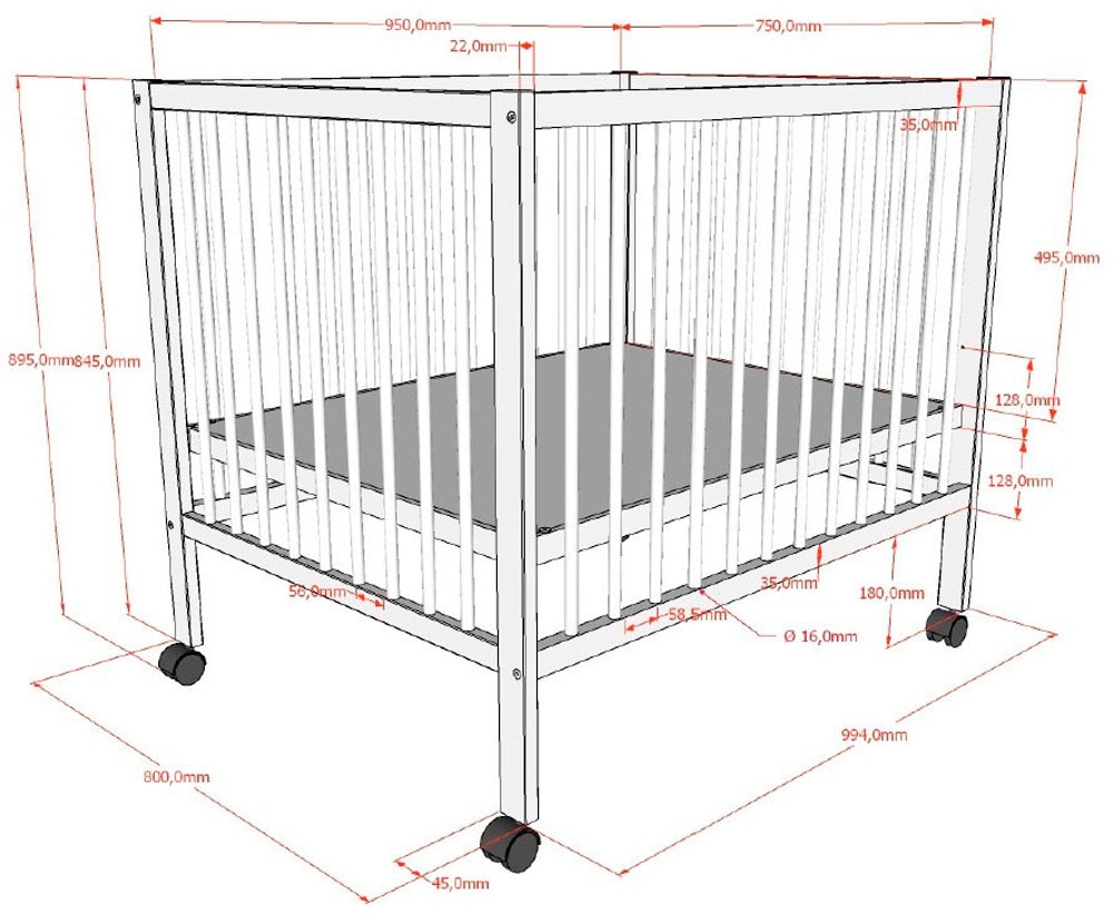 Vipack Laufgitter »Dino auf Rollen mit 2 Bremsen, universell einsetzbar, Made in Europe« bis 15 kg hochwertig verarbeitet, Buche massiv, verschiedene Farben erhältlich