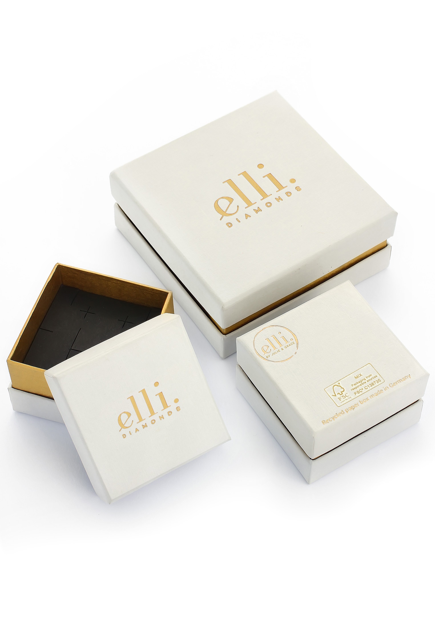 Elli DIAMONDS Diamantring »Ring Lab Grow Diamant (0.035) V-Form Stapelring 925 Silber«