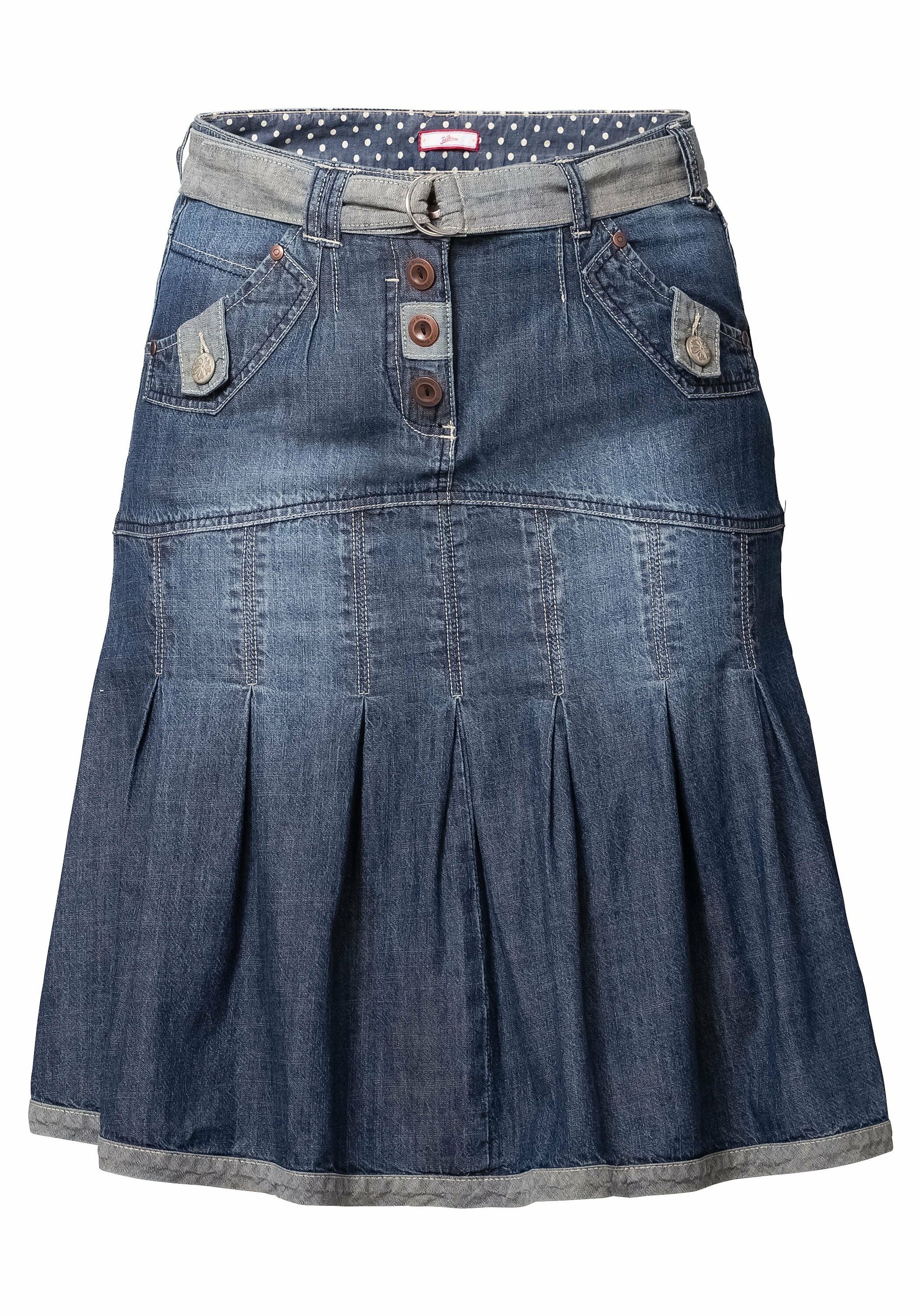 Sheego Jeansrock »Jeansrock Saumabschluss hell abgesetzt«