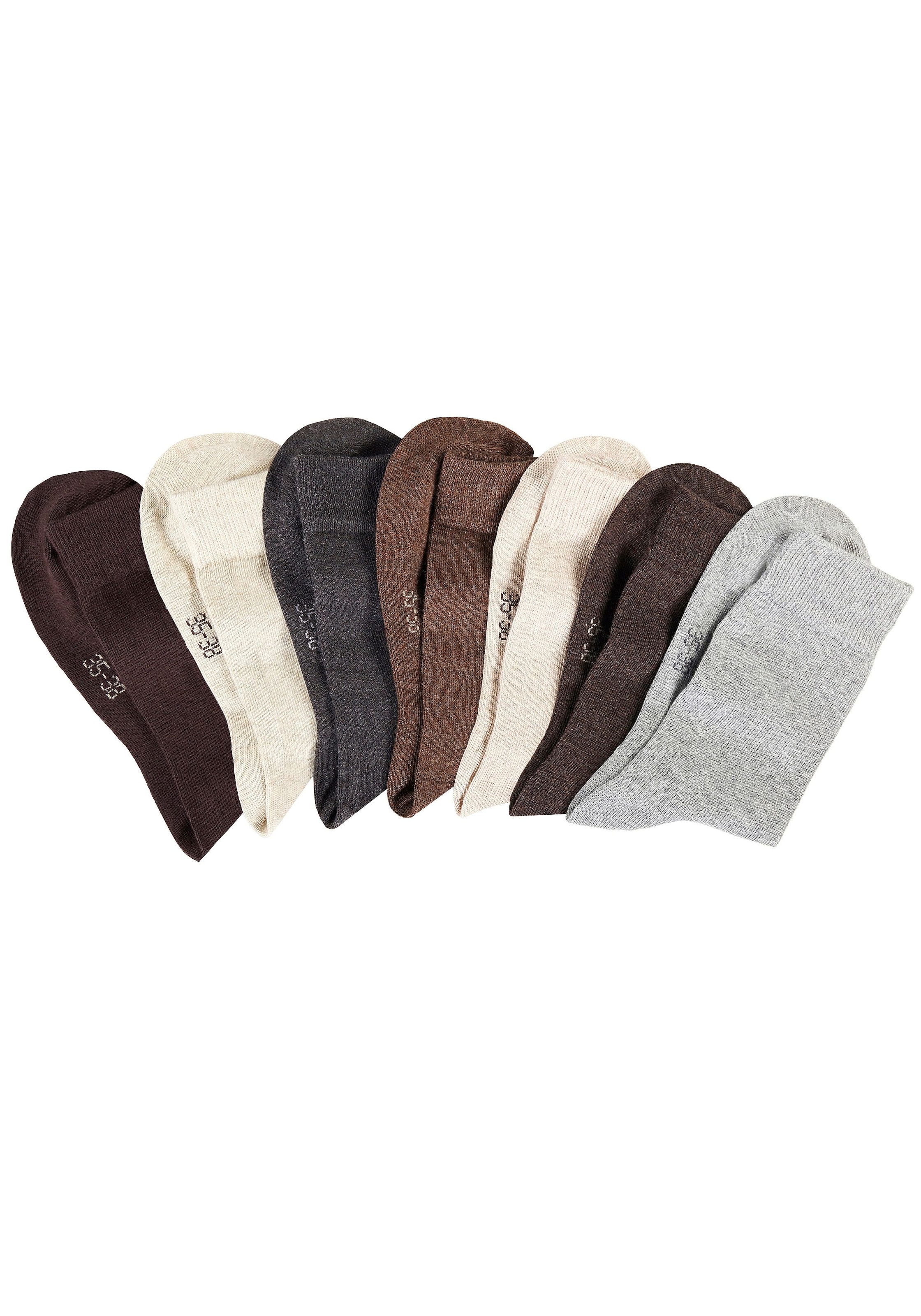 Lavana Basicsocken, (Set, 7 Paar), mit druckfreiem Bündchen