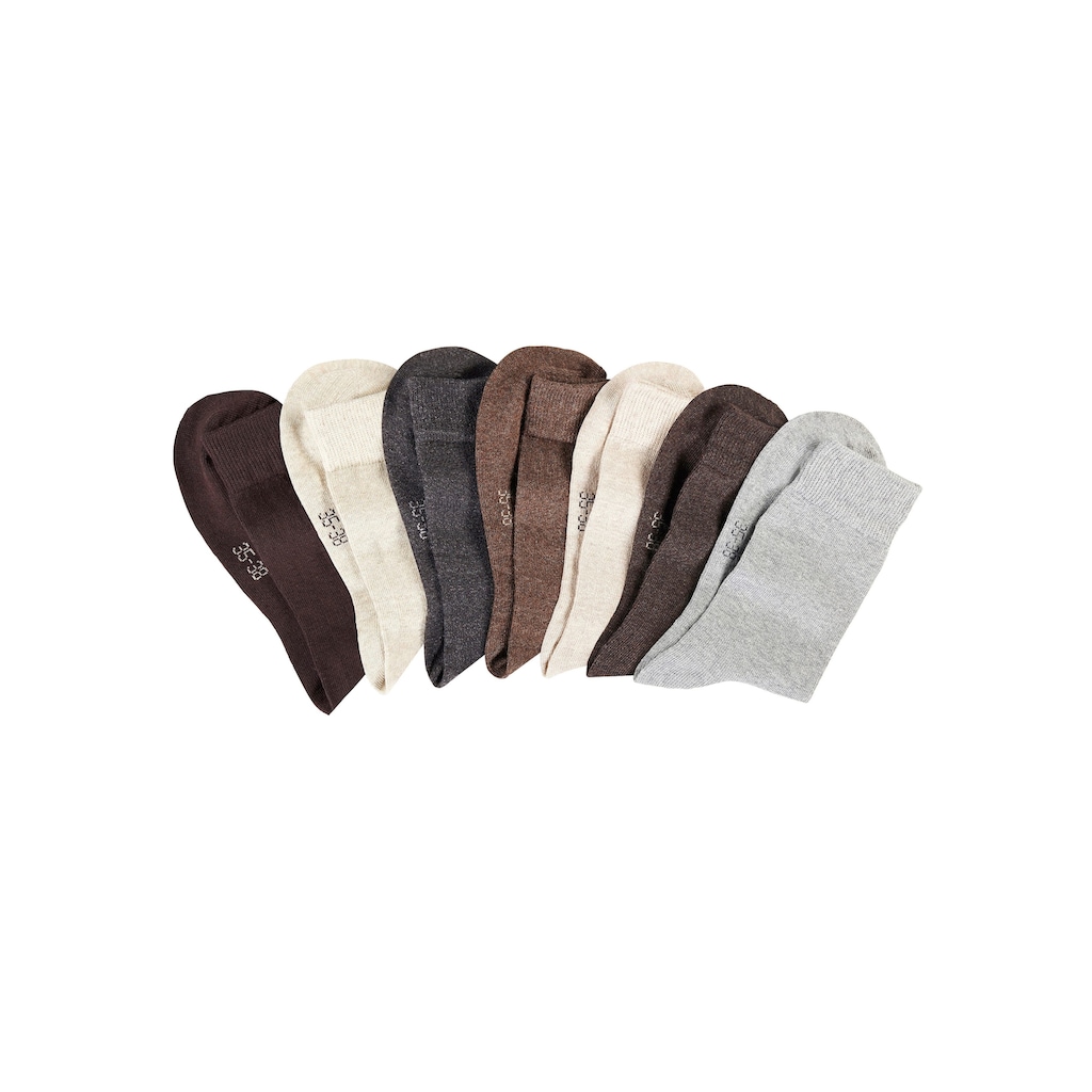 Lavana Basicsocken, (Set, 7 Paar), mit druckfreiem Bündchen