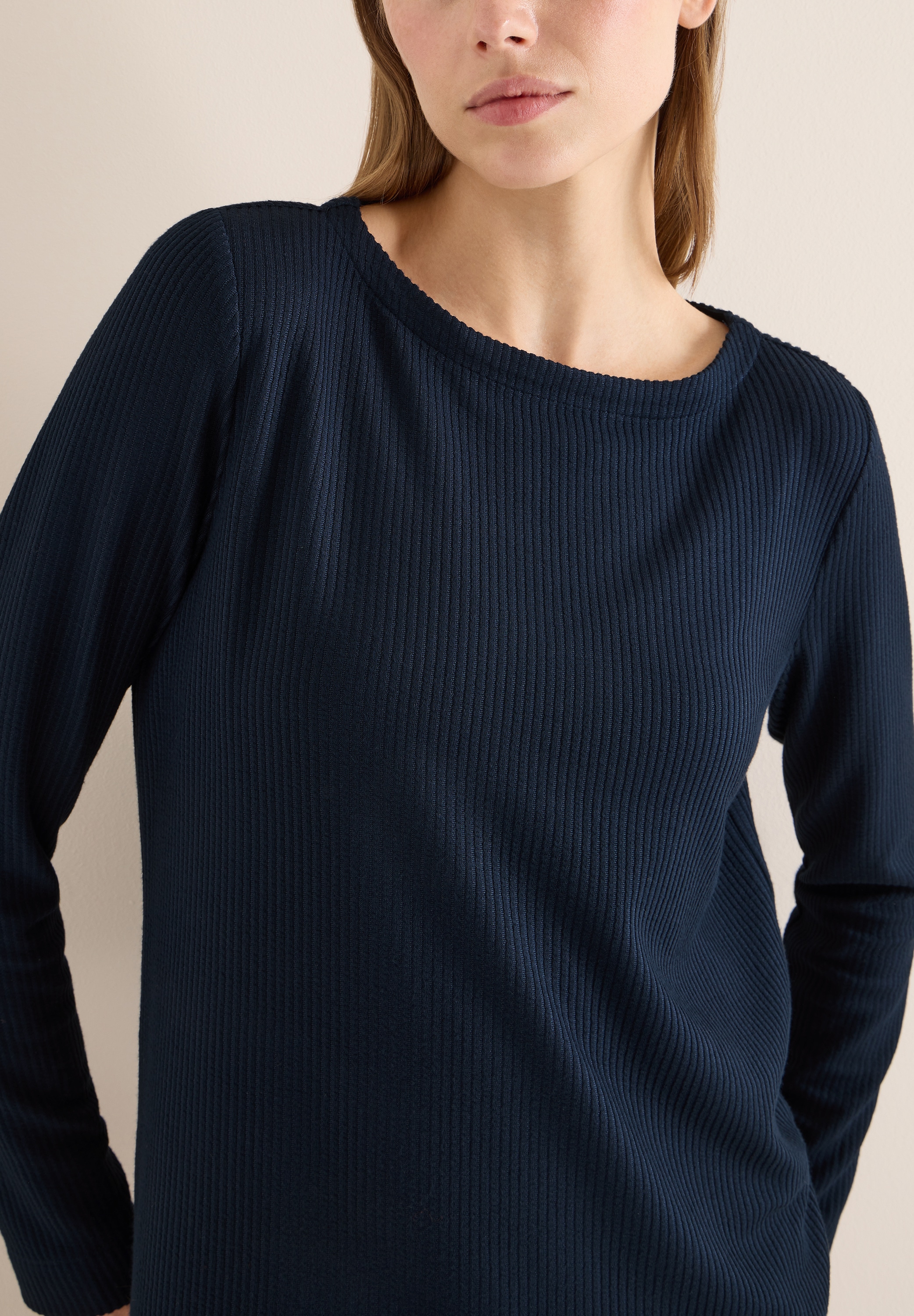 Cecil Langarmshirt mit vertikaler Struktur und Viskose