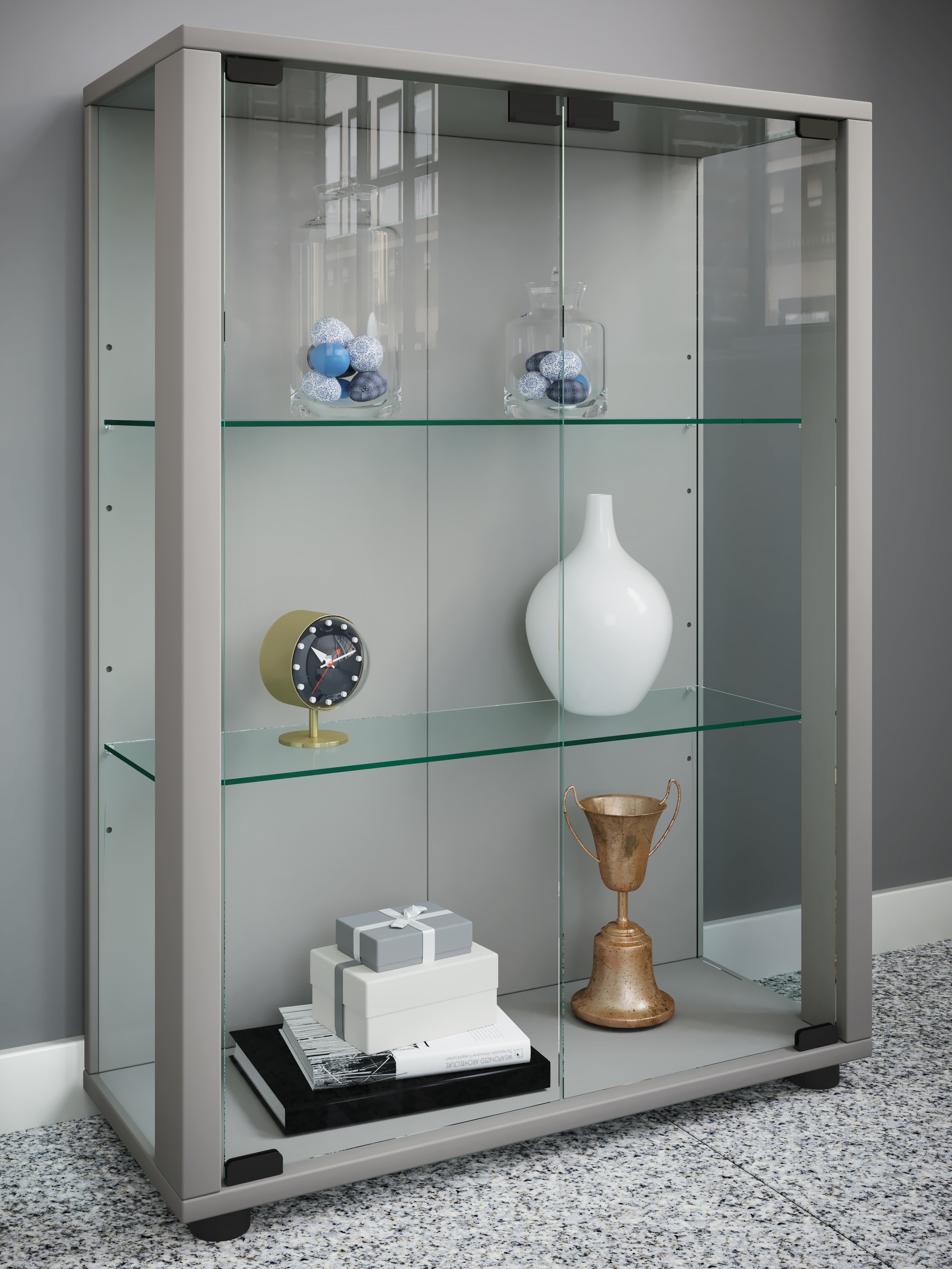 VCM Standvitrine »Holz Glas Stand Vitrine Sammelvitrine Sintalo«
