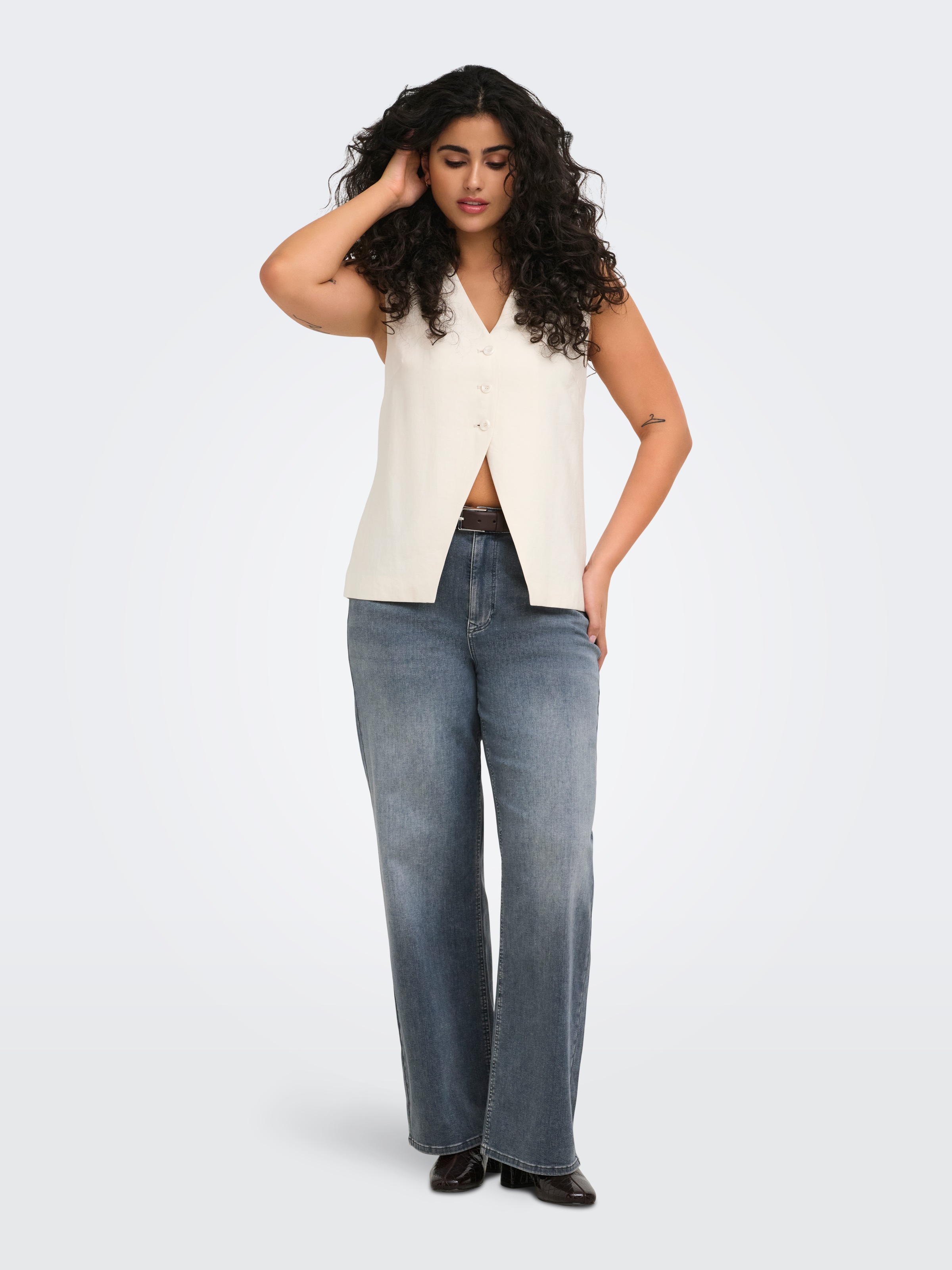 ONLY CARMAKOMA High-waist-Jeans »CARWILLY WIDE HW REA2602 DNM NOOS« Baumwollmischung, High Waist
