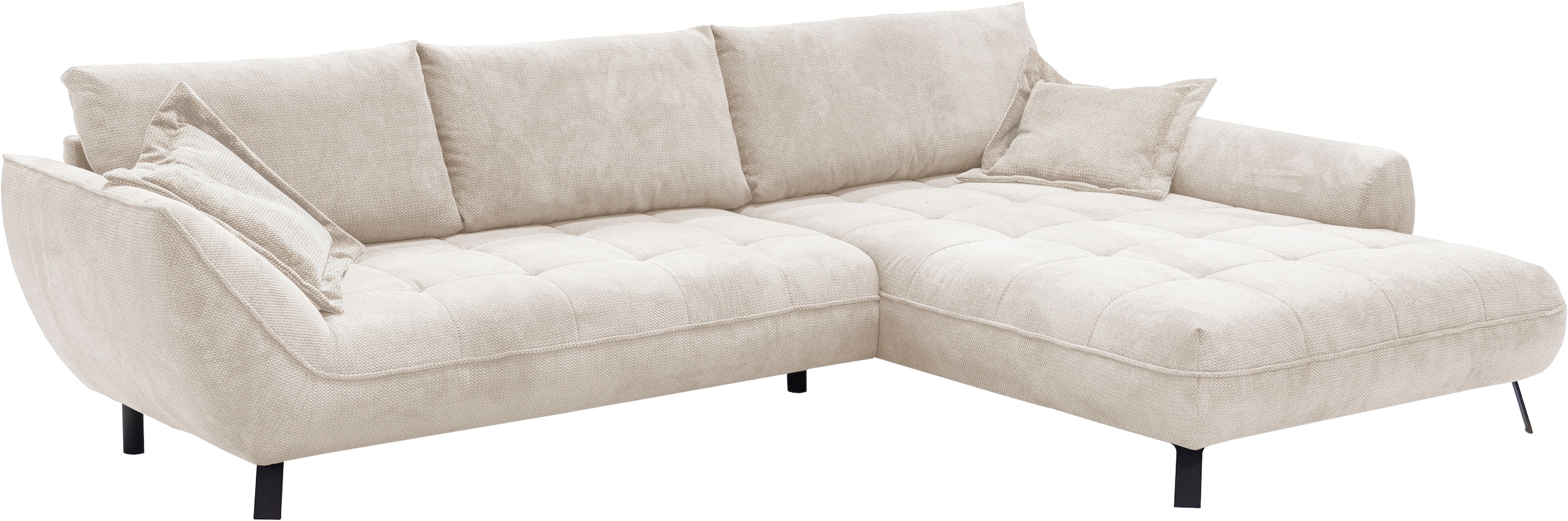 exxpo - sofa fashion Ecksofa »Biarritz modern und elegantes Mega Sofa mit tollem Sitzkomfort, L-Form«, XXL– Longchair Ecke in hochwertiger Verarbeitung, Stellmaße 324x203cm