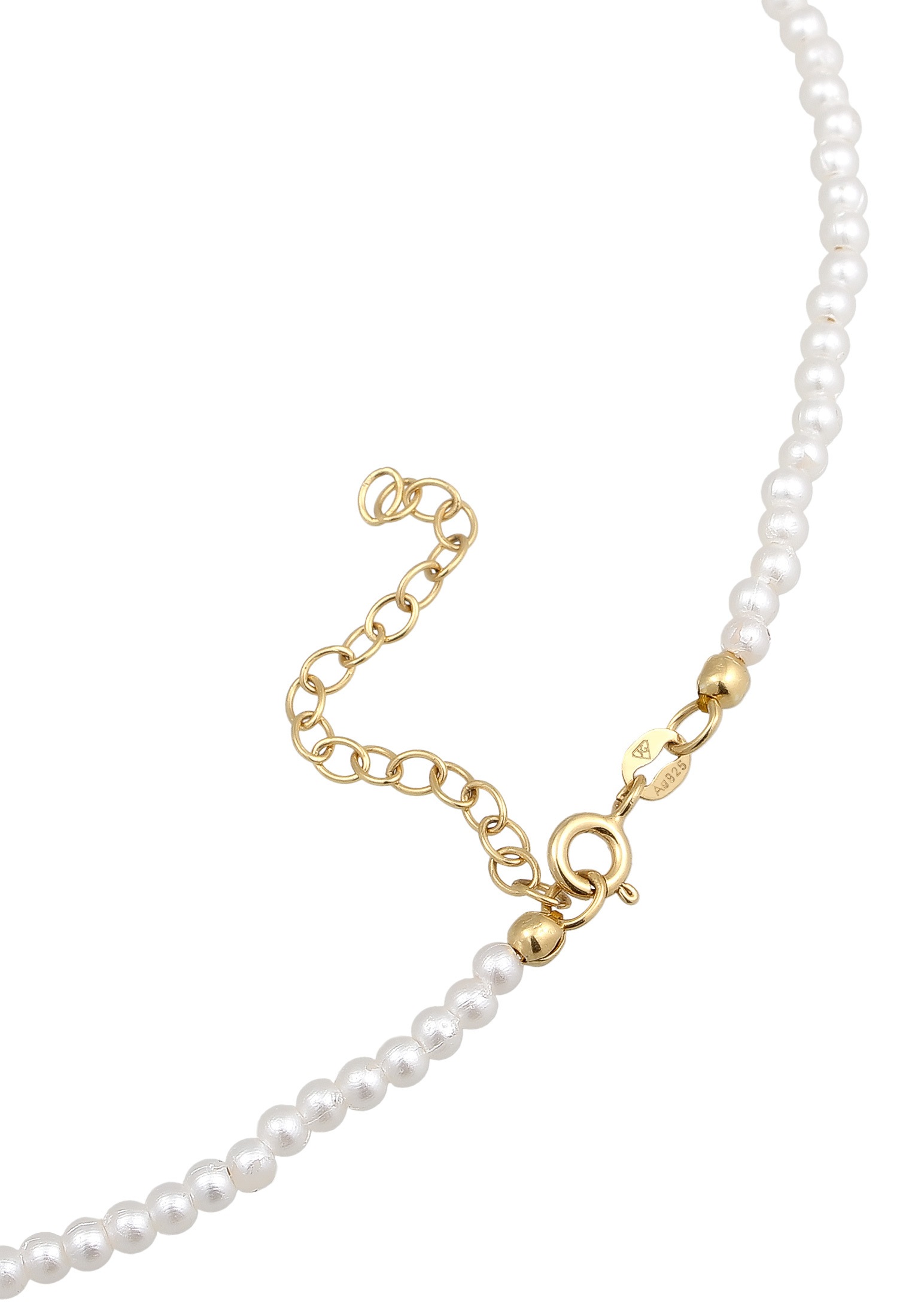 Elli Choker »Halskette Coker Perlenkette Schleife 925 Silber vergoldet«