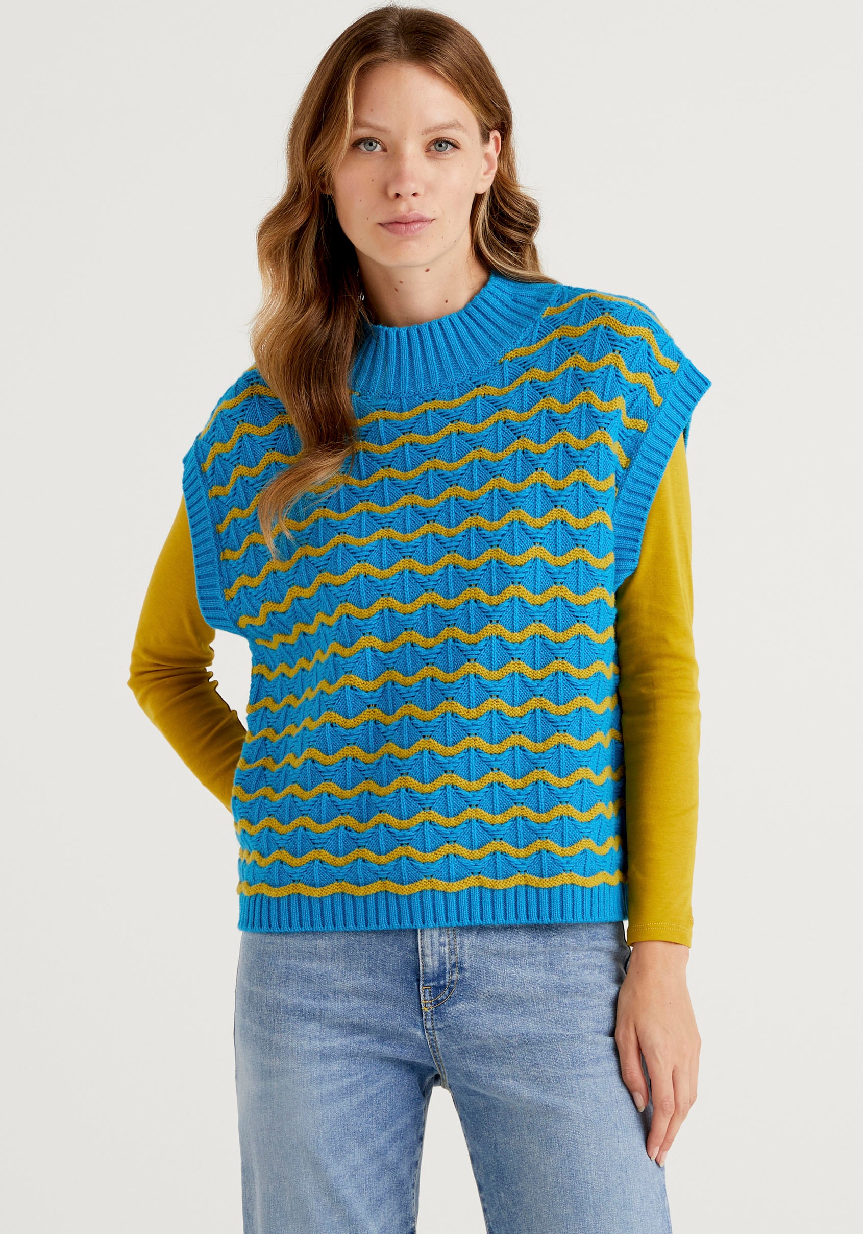 United Colors of Benetton Pullunder, im Streifen- und Strickmuster kaufen