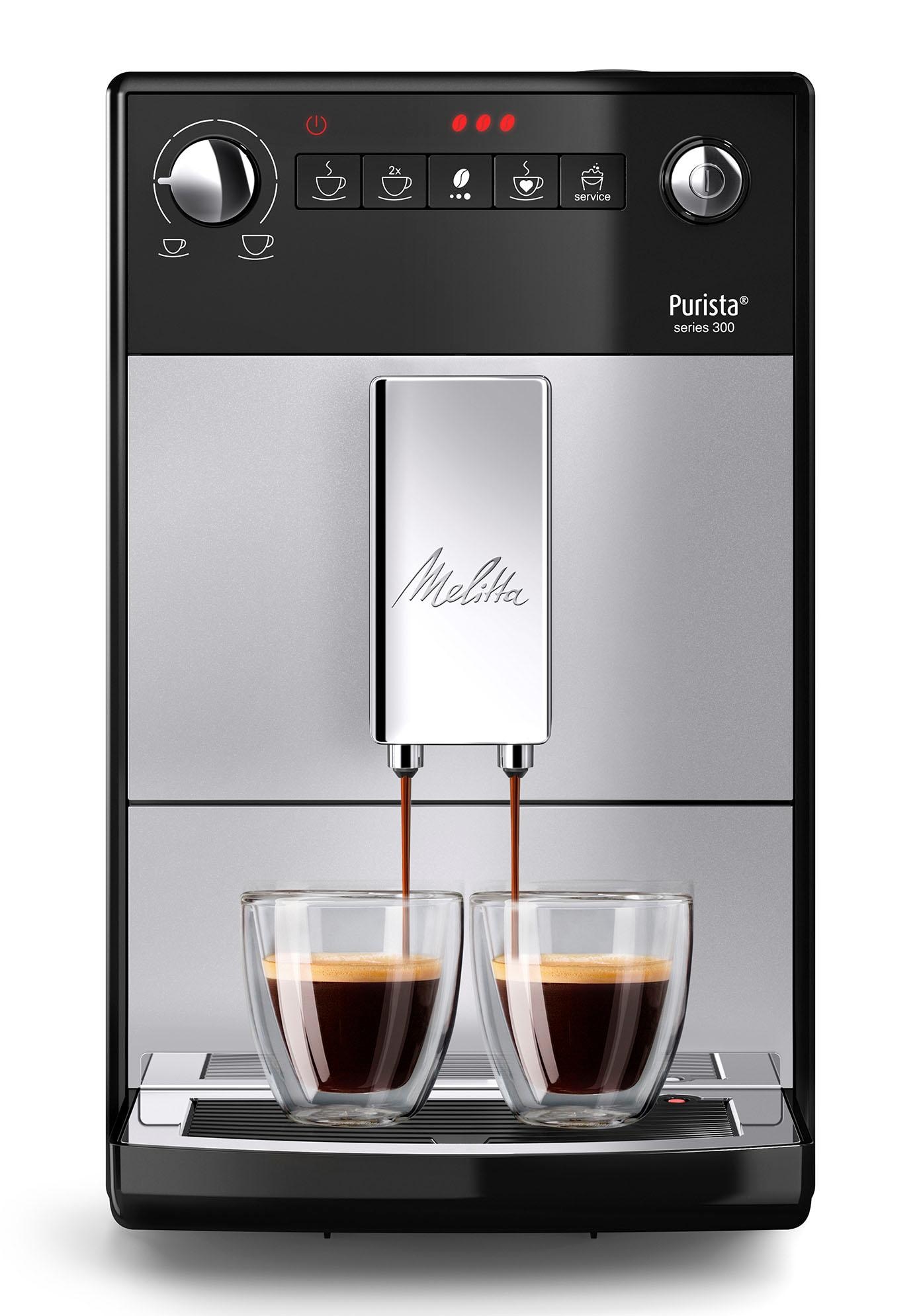 Online im Lieblingskaffee-Funktion, kompakt F230-101, OTTO »Purista® Melitta silber/schwarz«, & jetzt extra leise Kaffeevollautomat Shop