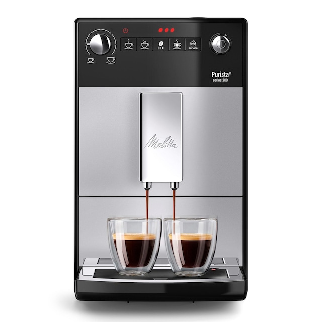 leise OTTO kompakt Melitta Shop Lieblingskaffee-Funktion, jetzt Kaffeevollautomat extra im silber/schwarz«, & Online F230-101, »Purista®