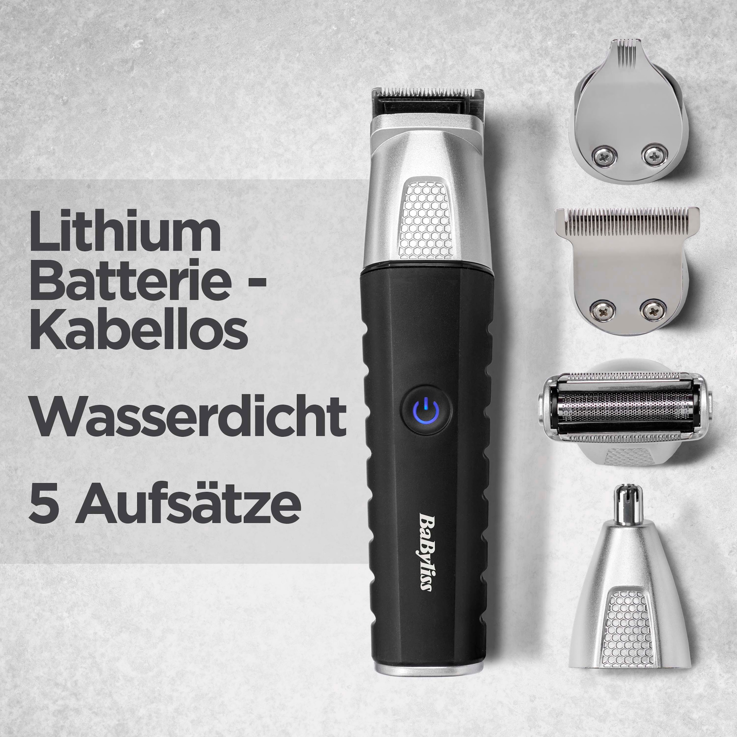 BaByliss Multifunktionstrimmer »Lithium Power 11-in-1 Multitrimmer MT812E«, 5 Aufsätze, Leistungsstarker Motor, 11-in-1 Funktion, präzise Klingen, ergonomisch