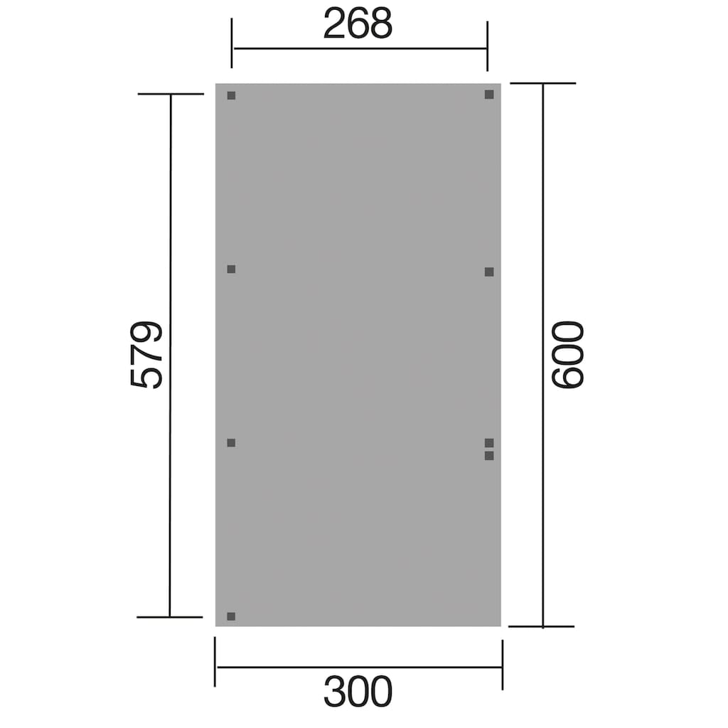 weka Einzelcarport »606 A Gr.2«, Holz, 250 cm, braun, mit Rundbogen