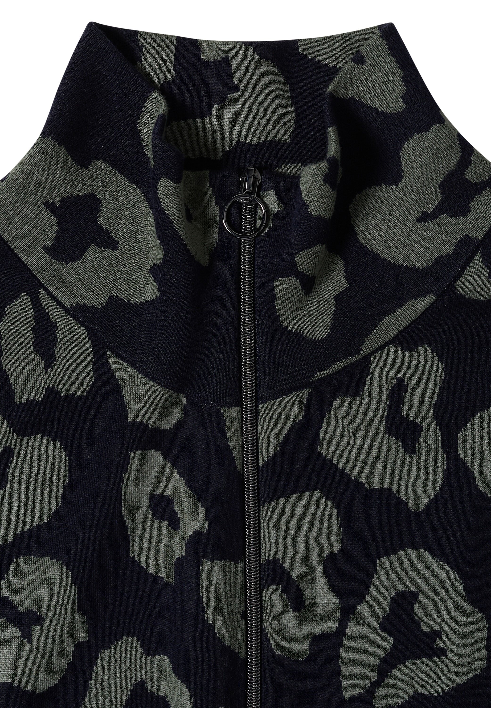Cecil Strickweste ärmellos, mit Animal Print, großer Kragen