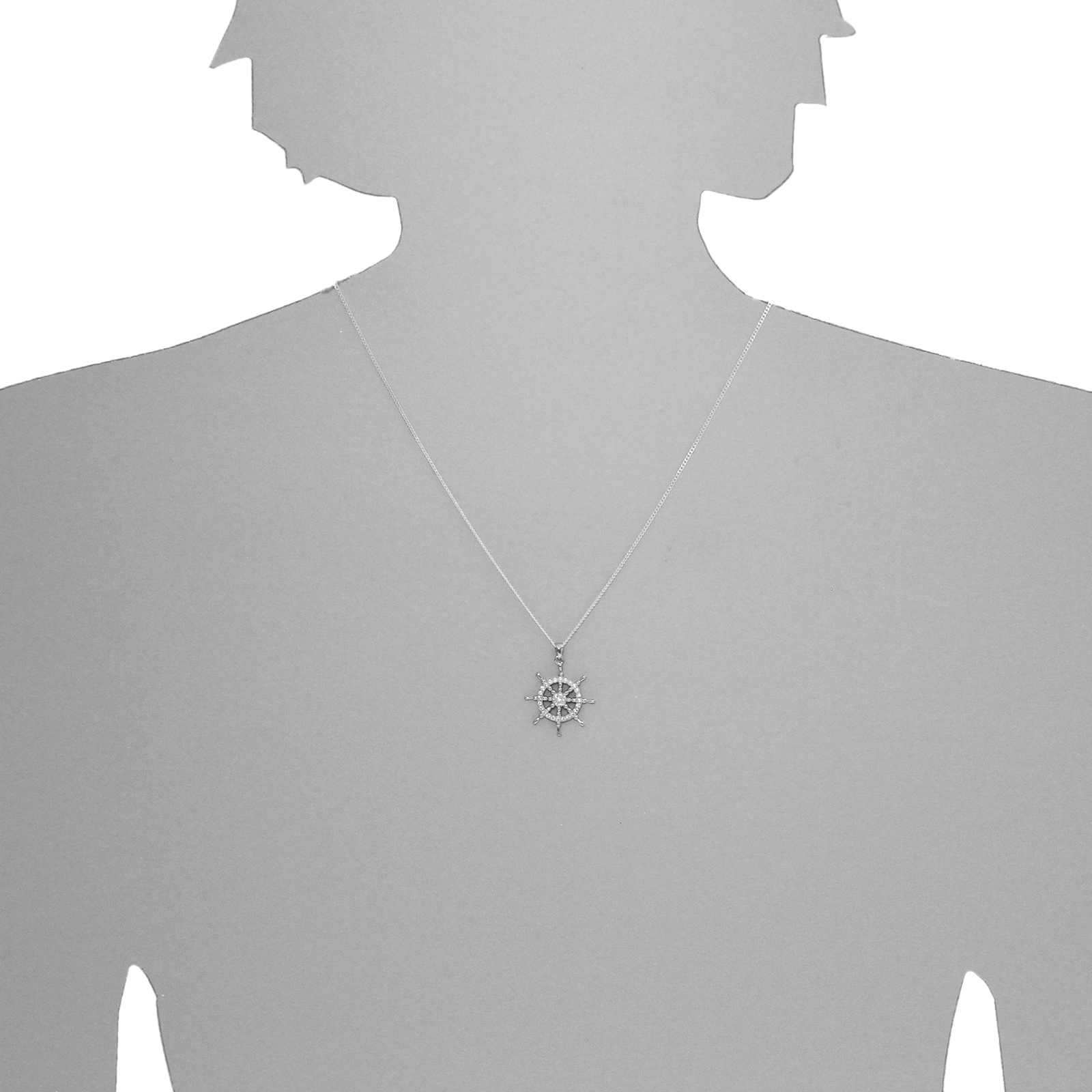 OSTSEE-SCHMUCK Kettenanhänger »- Steuerrad - Silber 925/000 - Zirkonia«