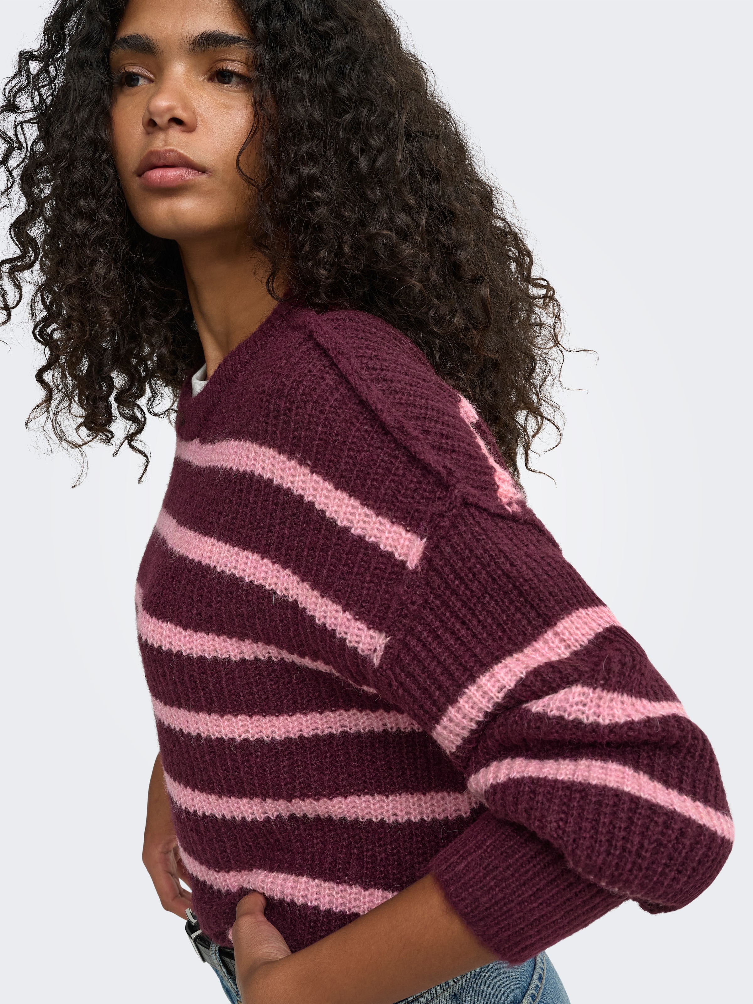 ONLY Strickpullover »ONLMALLY LS DETAIL O-NECK KNT NOOS« Kunstfaser, regular fit