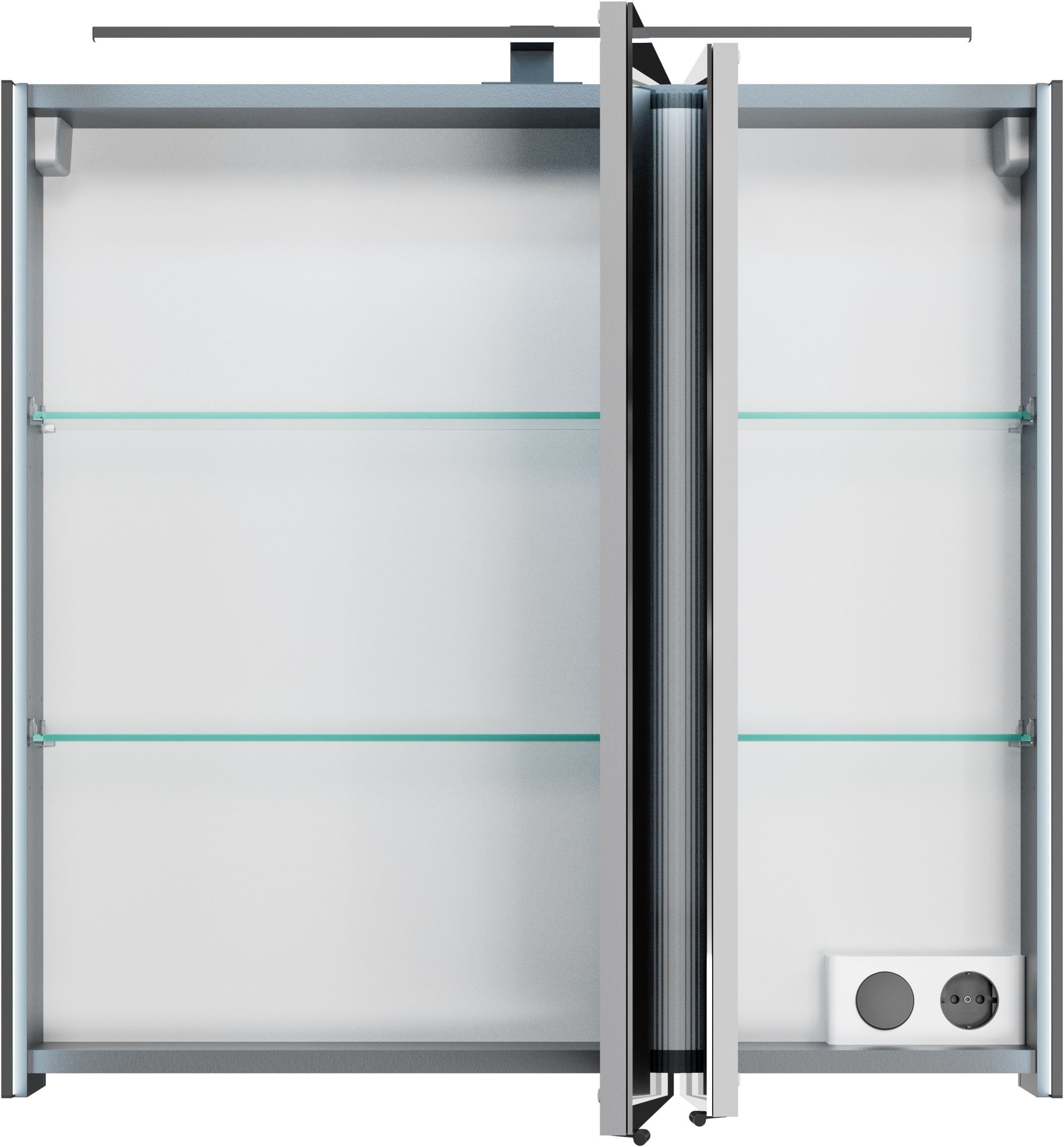 Saphir Badmöbel-Set »Serie 7045 2-teilig Mineralmarmor-Waschtisch mit LED-Spiegelschrank«, (Set, 2 St.), Badezimmer-Set 73,2 cm breit, inkl. Türdämpfer, 2 Türen, 2 Schubladen