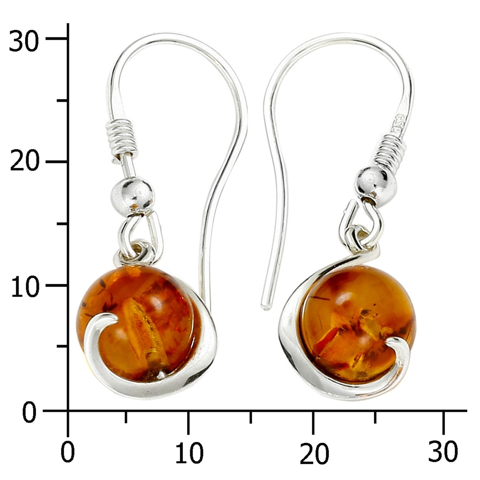 OSTSEE-SCHMUCK Paar Ohrhänger »- Nikola - Silber 925/000 - Bernstein«