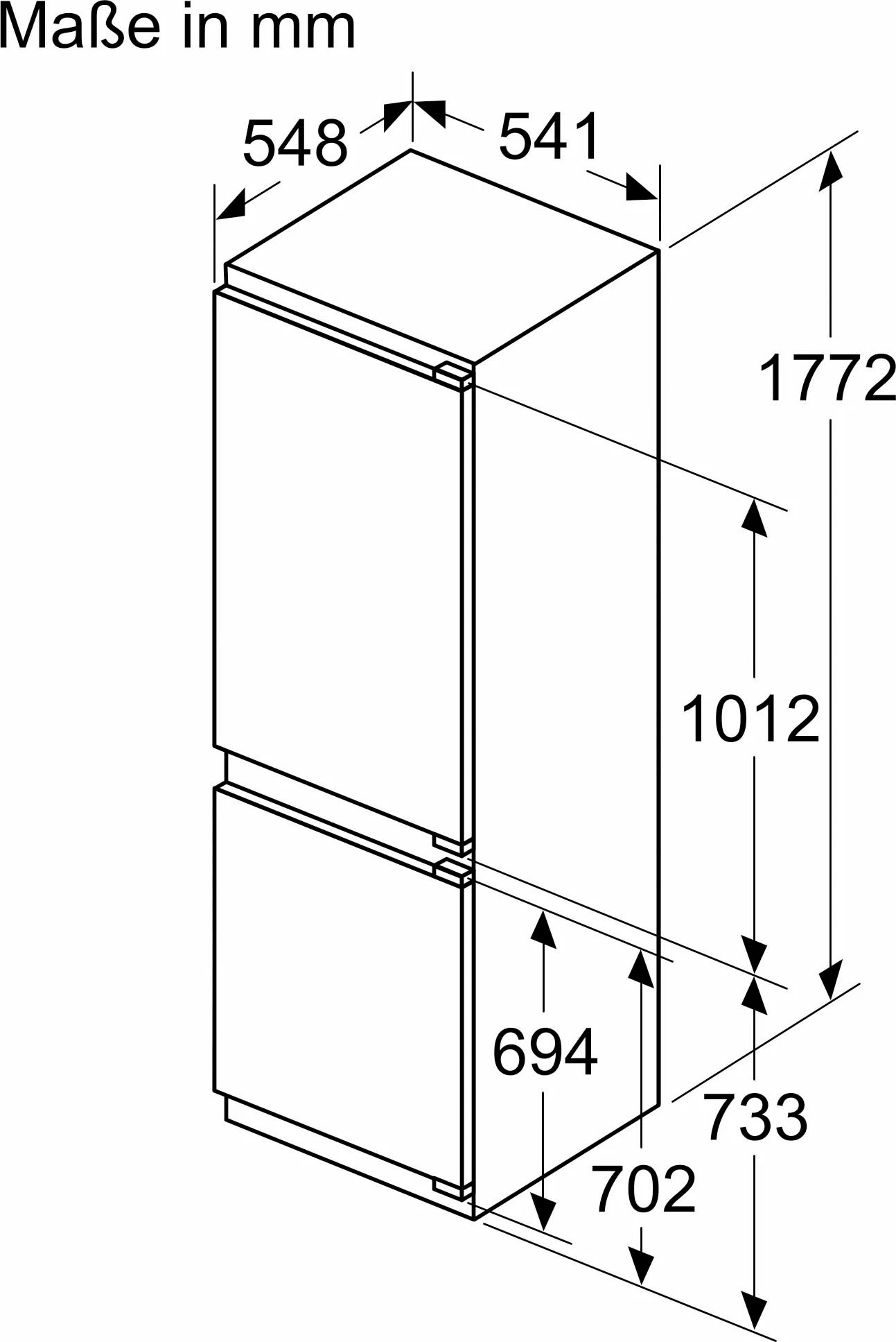 NEFF Einbaukühlgefrierkombination »KI7861FE0«, KI7861FE0, 177,2 cm hoch, 54,1 cm breit, No Frost: nie wieder Abtauen