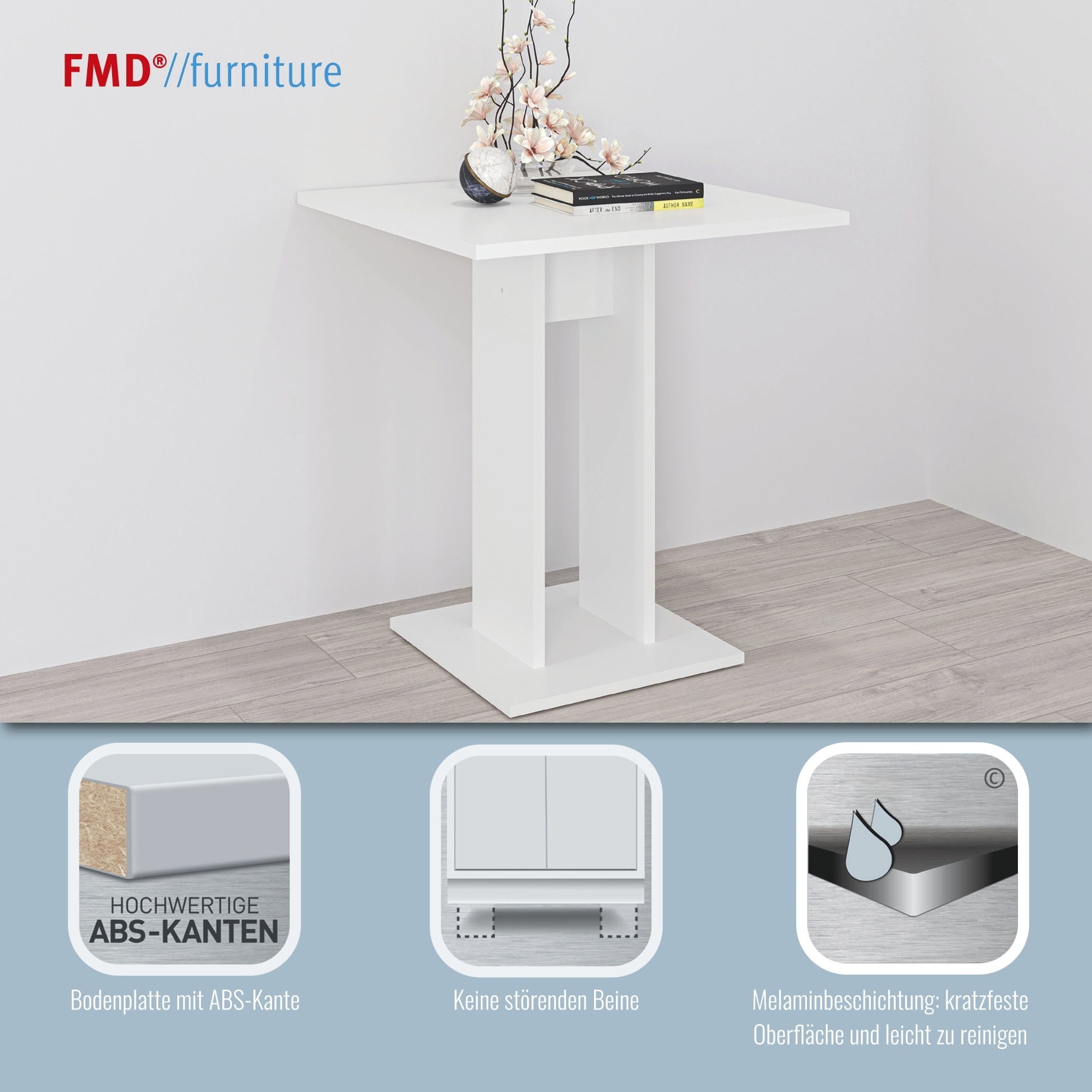 FMD Esstisch »Bandol 1« Küchentisch quadratisch, mit stabilem Standfuss, Höhe: 78 cm