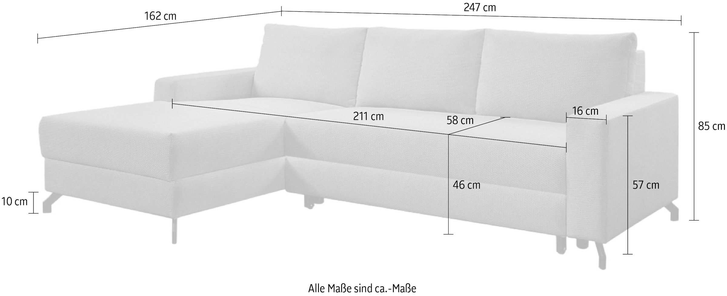 exxpo - sofa fashion Ecksofa, wahlweise mit Bettfunktion, Bettkasten