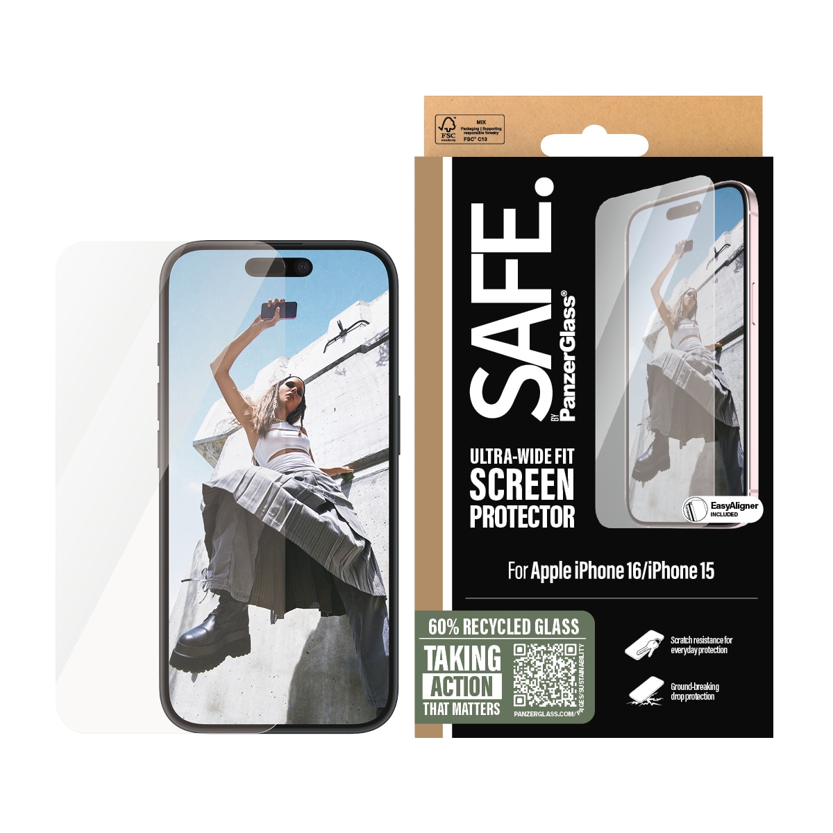 Displayschutzglas »Ultra-Wide Fit Screen Protection«, für Apple iPhone 16-Apple iPhone...