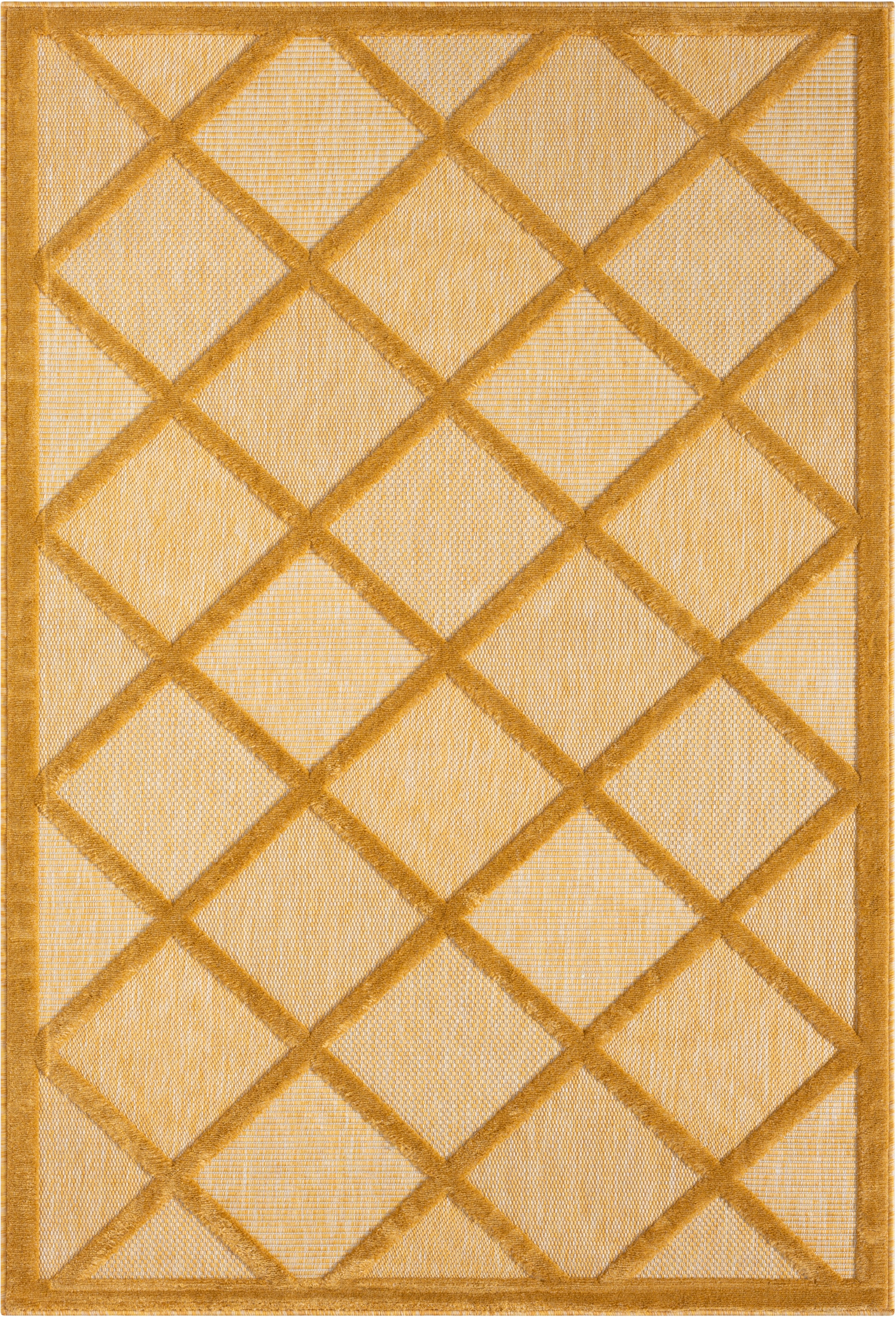 Myflair Möbel & Accessoires Teppich »Amara, LAGERRÄUMUNG!«, rechteckig, 8 mm Höhe, Uni Farben, Hoch-Tief Effekt, Outdoor geeignet, Balkon, Terrasse