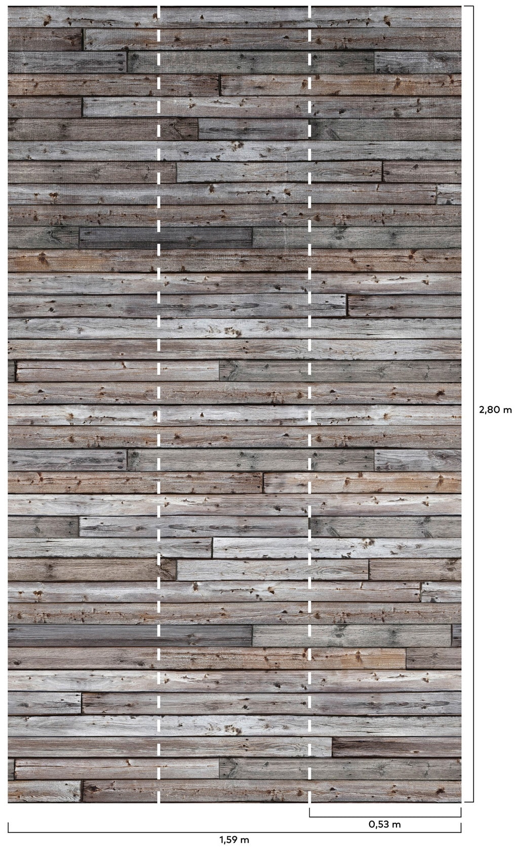 Bodenmeister Fototapete »3d Effekt Holzwand Vintage grau«