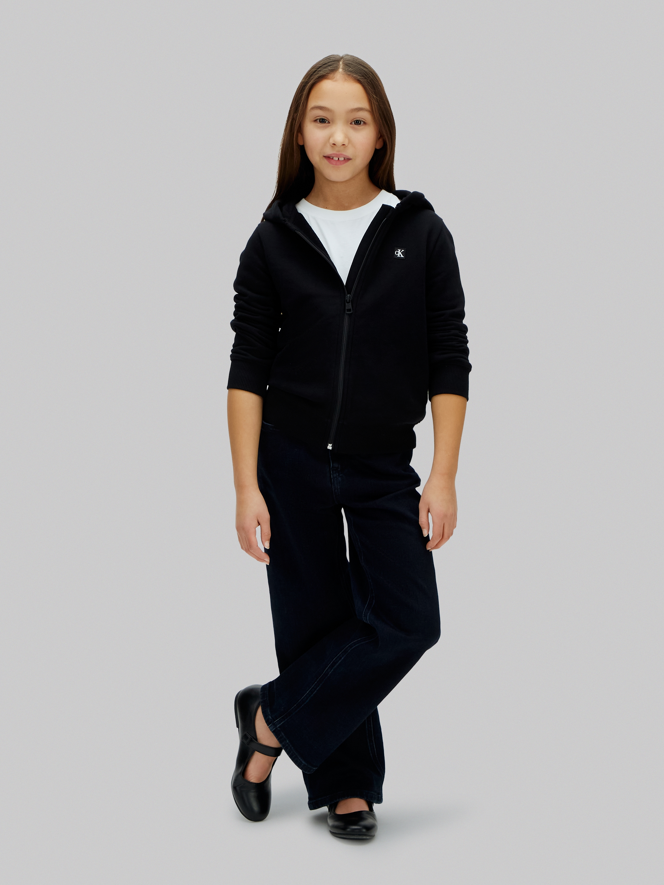 Calvin Klein Jeans Sweatjacke »MINI BADGE ZIP HOODIE« Regular fit für Kinder mit Kapuze