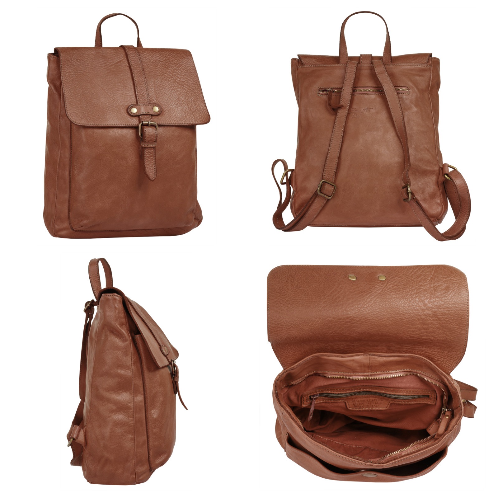 Samantha Look Cityrucksack, Echt Leder, Made in Italy