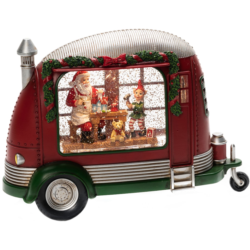 KONSTSMIDE LED Laterne, LED-Modul, 1 St., Warmweiß, "Karavan", wassergefüllt, Weihnachtsmann repariert Spielsachen