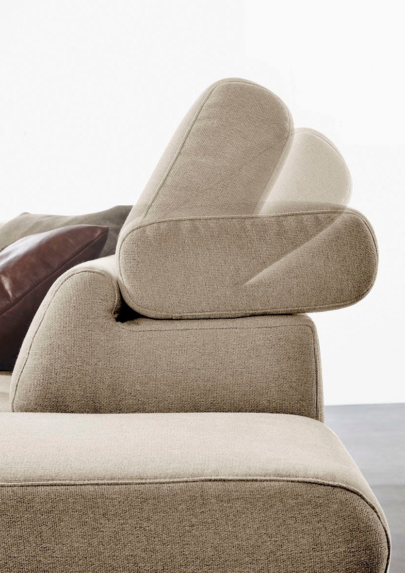 W.SCHILLIG Ecksofa »finn, toller Sitzkomfort, L-Form, hochwertige Verarbeitungsdetails«, German Design Award 2016, Fußgestell Chrom glänzend, Breite 281 cm