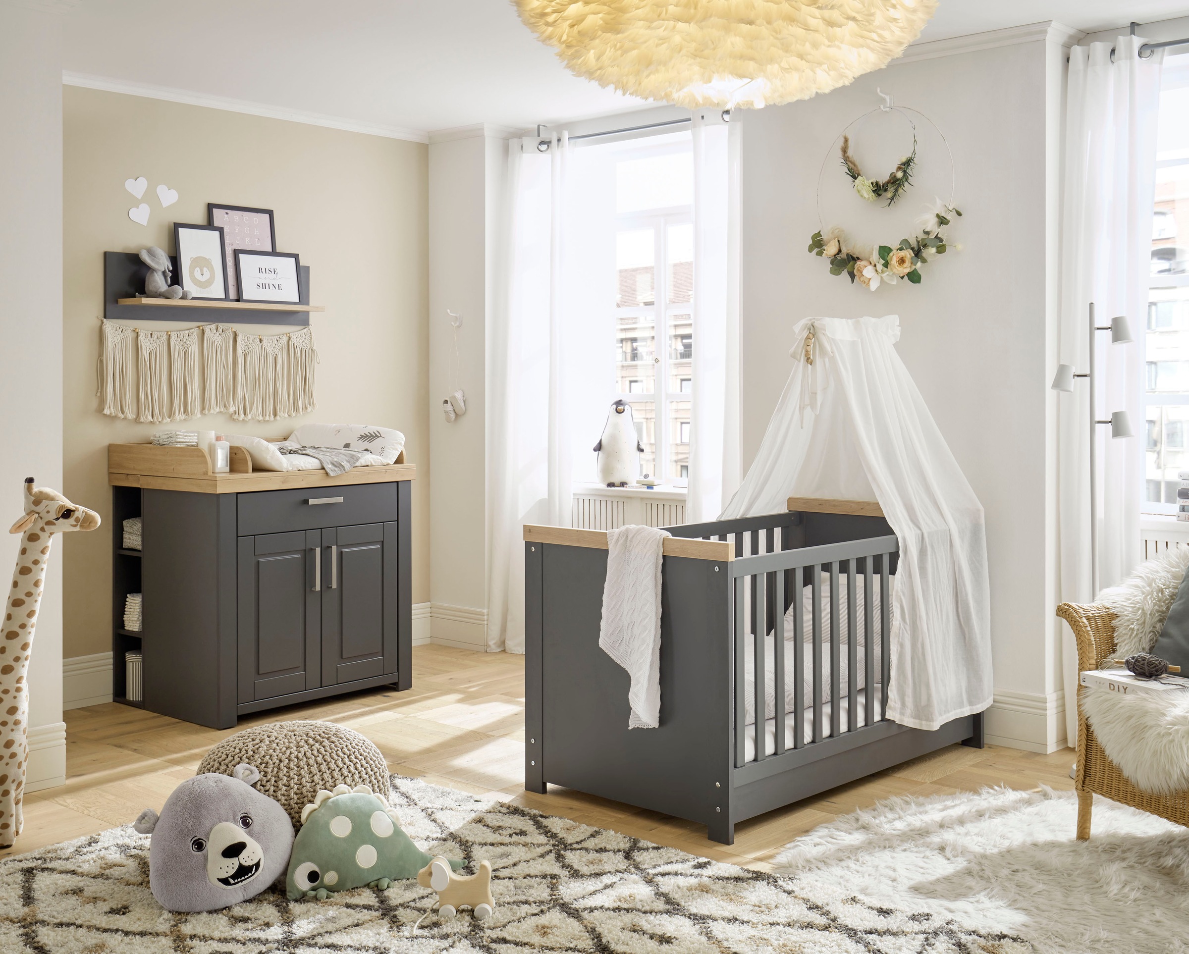 GALLERY M branded by Musterring Babybett »yosh«, Typ 90, inkl. Lattenrost und Schlupfprossen