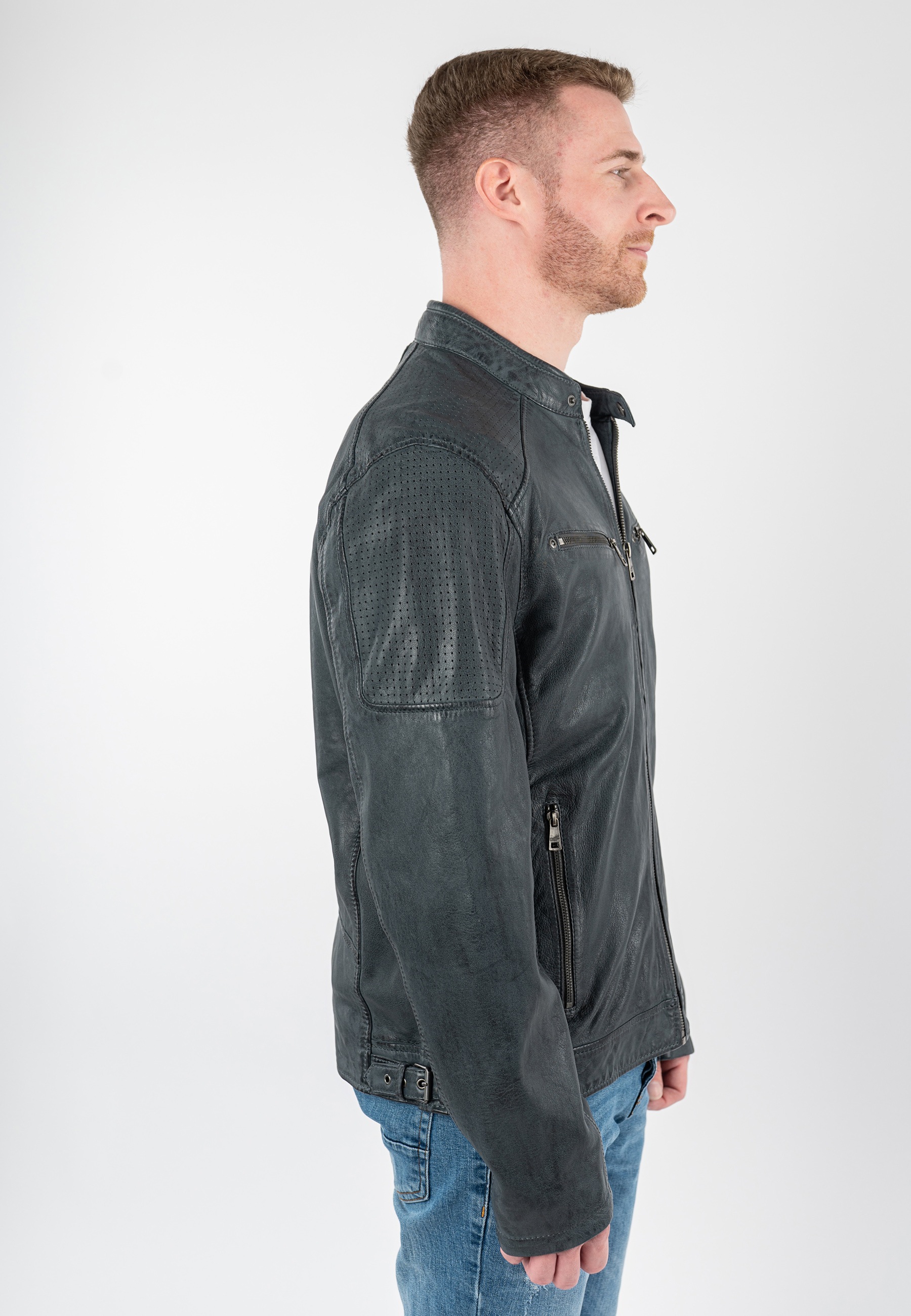 Mauritius Lederjacke »MMBroum« mit Bikerkragen