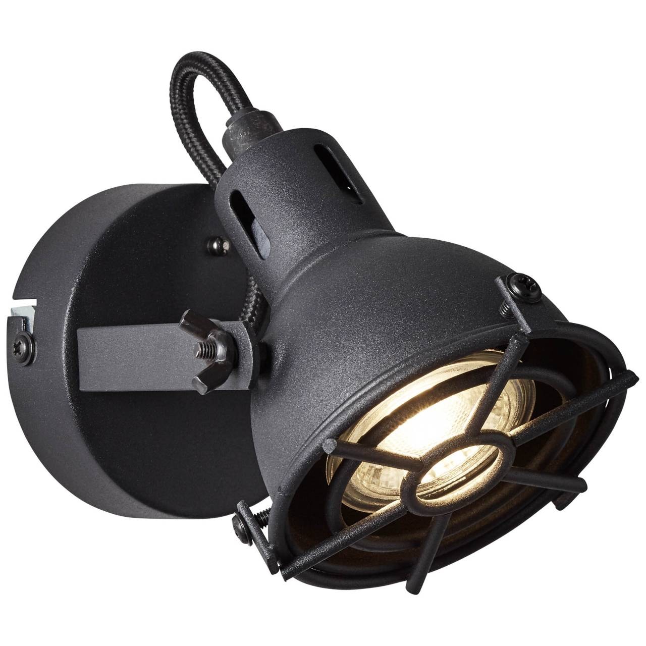 Brilliant Wandstrahler »Jesper«, 1 flammig, Leuchtmittel GU10 | LED wechselbar, LED Wandspot schwarz korund
