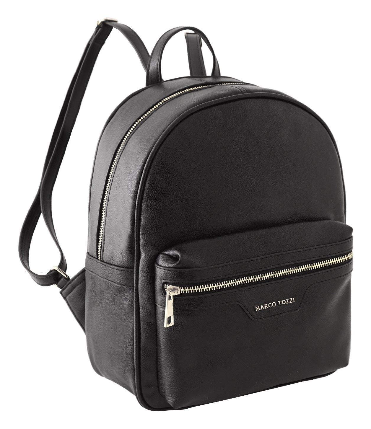 Marco Tozzi Damen Cityrucksack, Freizeitrucksack mit kontratfarbigem Logoschriftzug