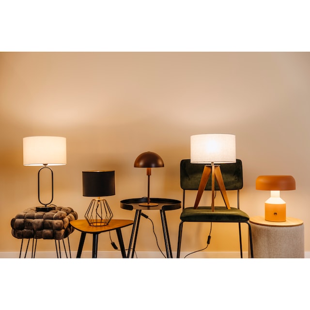Guido Maria Kretschmer Home&Living Tischleuchte »Zeria«, Tischlampe mit Fuß  aus Marmor, Stoff-Schirm kaufen online bei OTTO