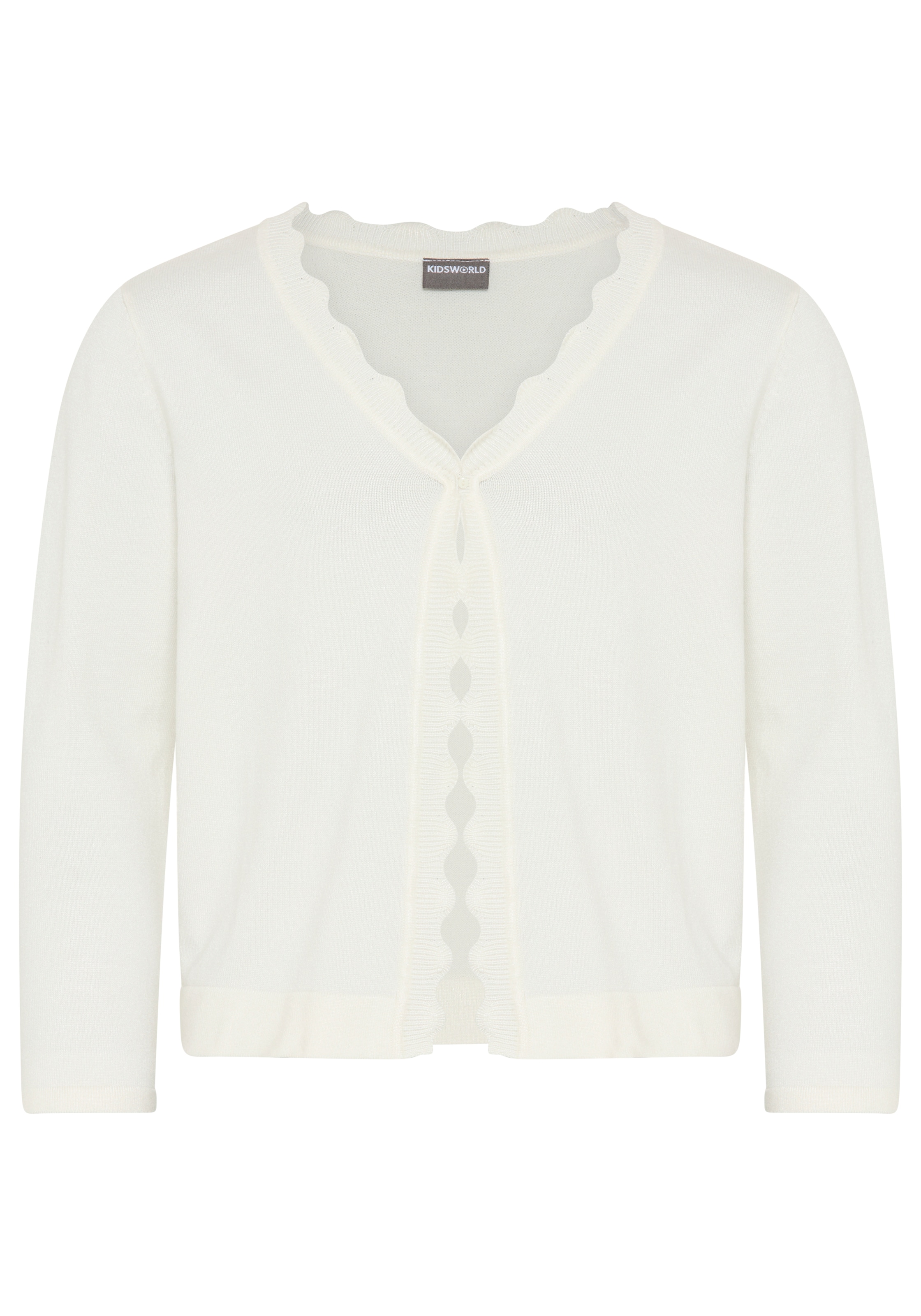 KIDSWORLD Strickjacke »Strickjacke mit schöner Wellenkante« 1-Knopf-Form, Langarm, aus Feinstrick