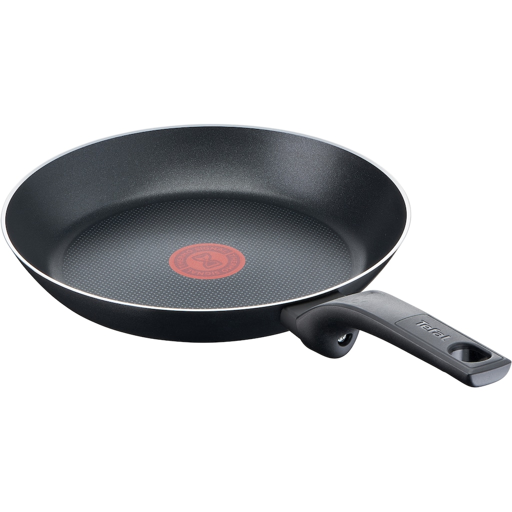 Tefal Bratpfanne »Tefal Easy Cook & Clean Pfanne, Mühelose Reinigung, Antihaftversiegelung, Thermo-Signal Temperaturanzeiger, Diffusion Pfannenboden, Gleichmäßige Wärmeverteilung, Gesundes Kochen, Sicheres Kochgeschirr«, Aluminium, (1tlg.), Titanium