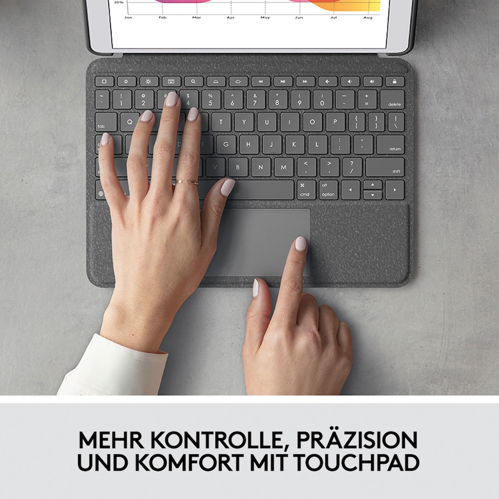 Logitech iPad-Tastatur »Combo Touch für iPad Air (3. Generation) und iPad Pro 10,5 Zoll«, (Touchpad)