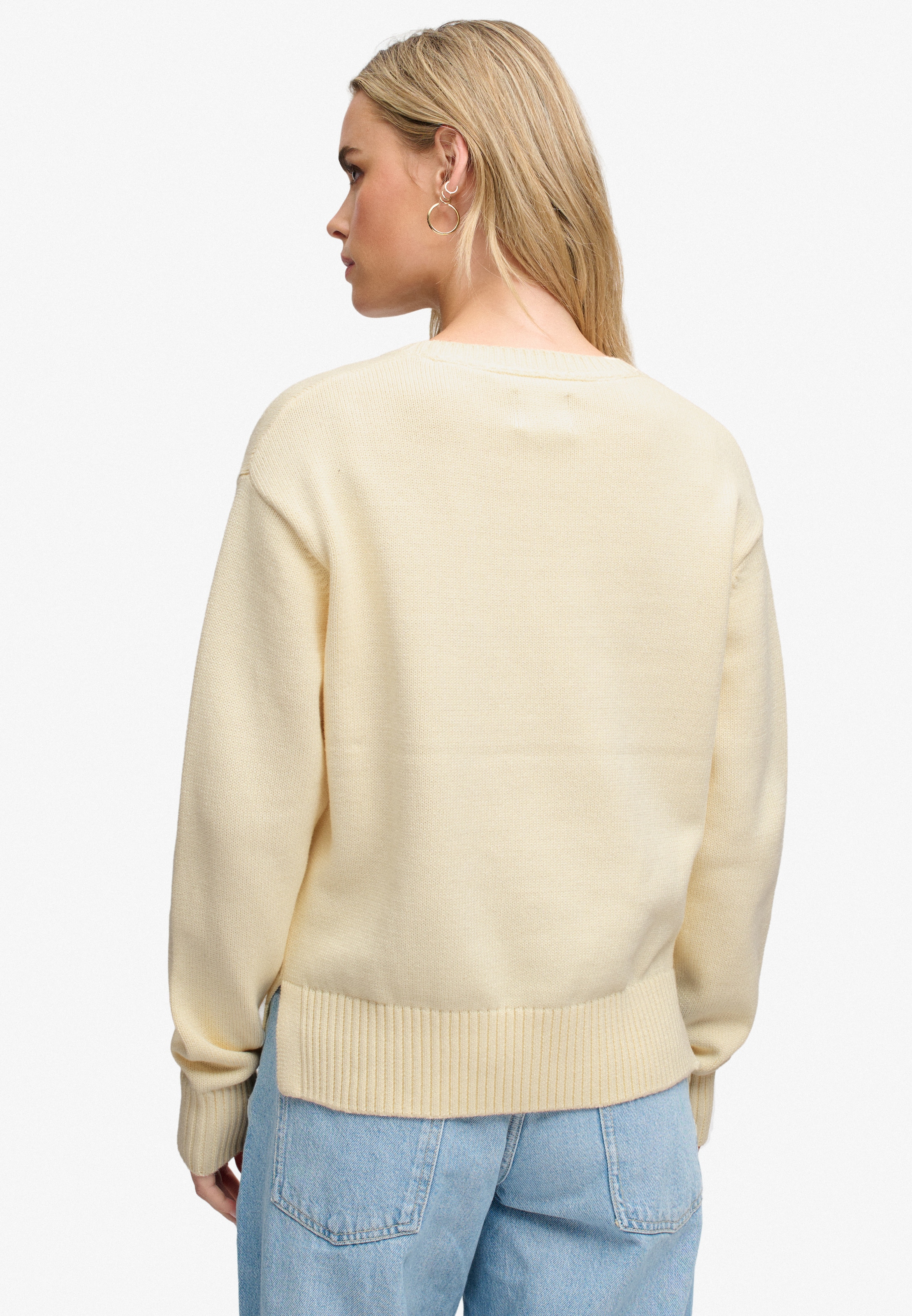Superdry Strickpullover »HERITAGE GRAPHIC JUMPER« Baumwolle, mit hochwertiger Stickerei