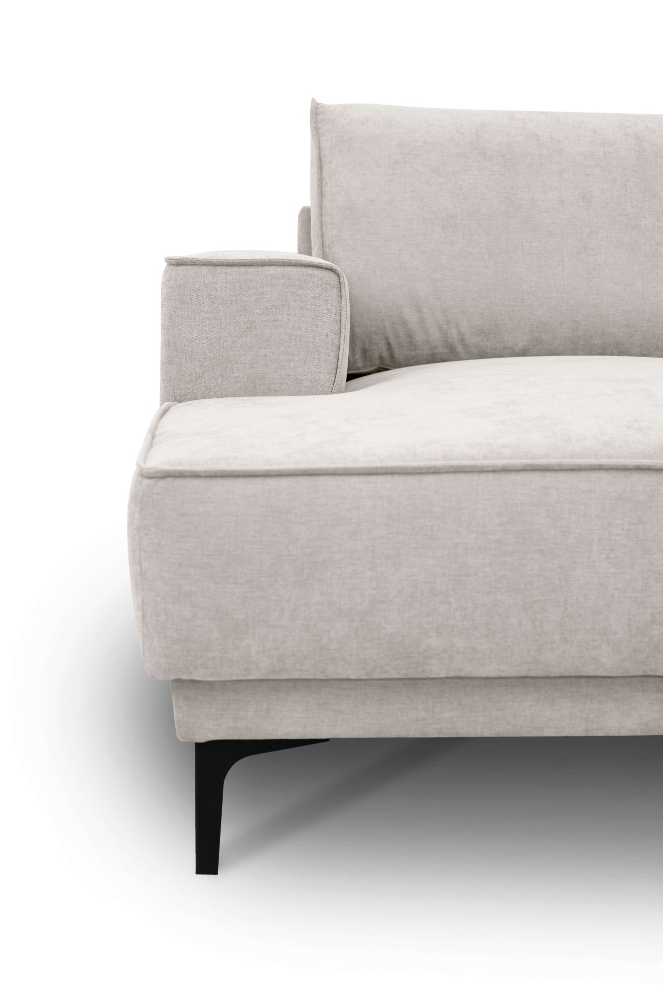 Places of Style Wohnlandschaft »XXL Sofa Oland, Struktur, Flachgewebe, Luxus-Microfaser, Boucle«, U-Form, 345 cm, Wellenunterfederung, Skandi-Design, Metallfüße