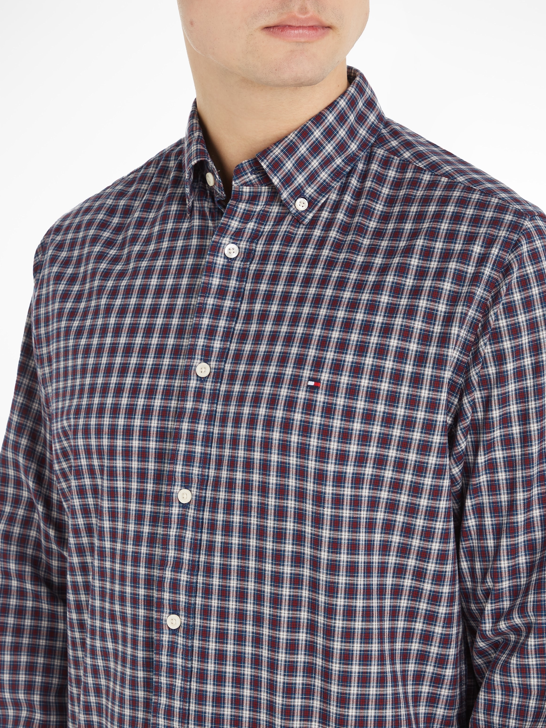 Tommy Hilfiger Karohemd »NAT. SOFT FLEX MINI TARTAN RF«