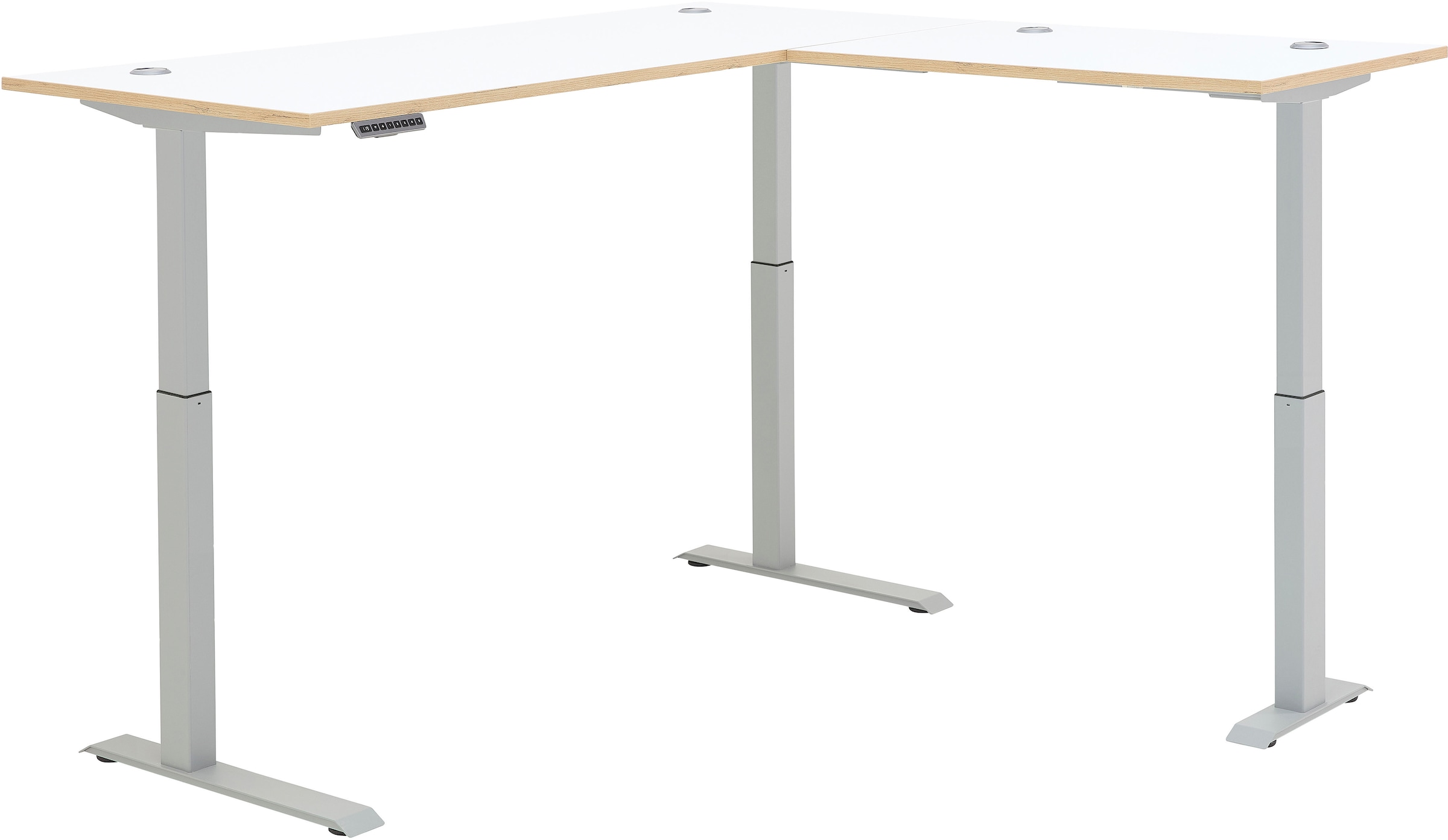 Innostyle Schreibtisch »Memphis Eckschreibtisch, 185x72x177cm (B/H/T)«, (1 St.), Soft Touch Oberfläche, Füße justierbar, Memory Funktion