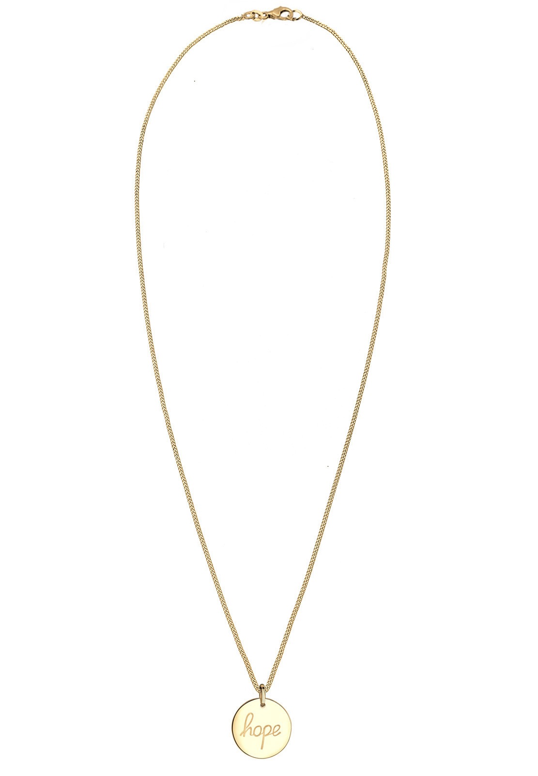 Elli Kette mit Anhänger »Halskette Plättchen mit Gravur Hope 925 Silber«
