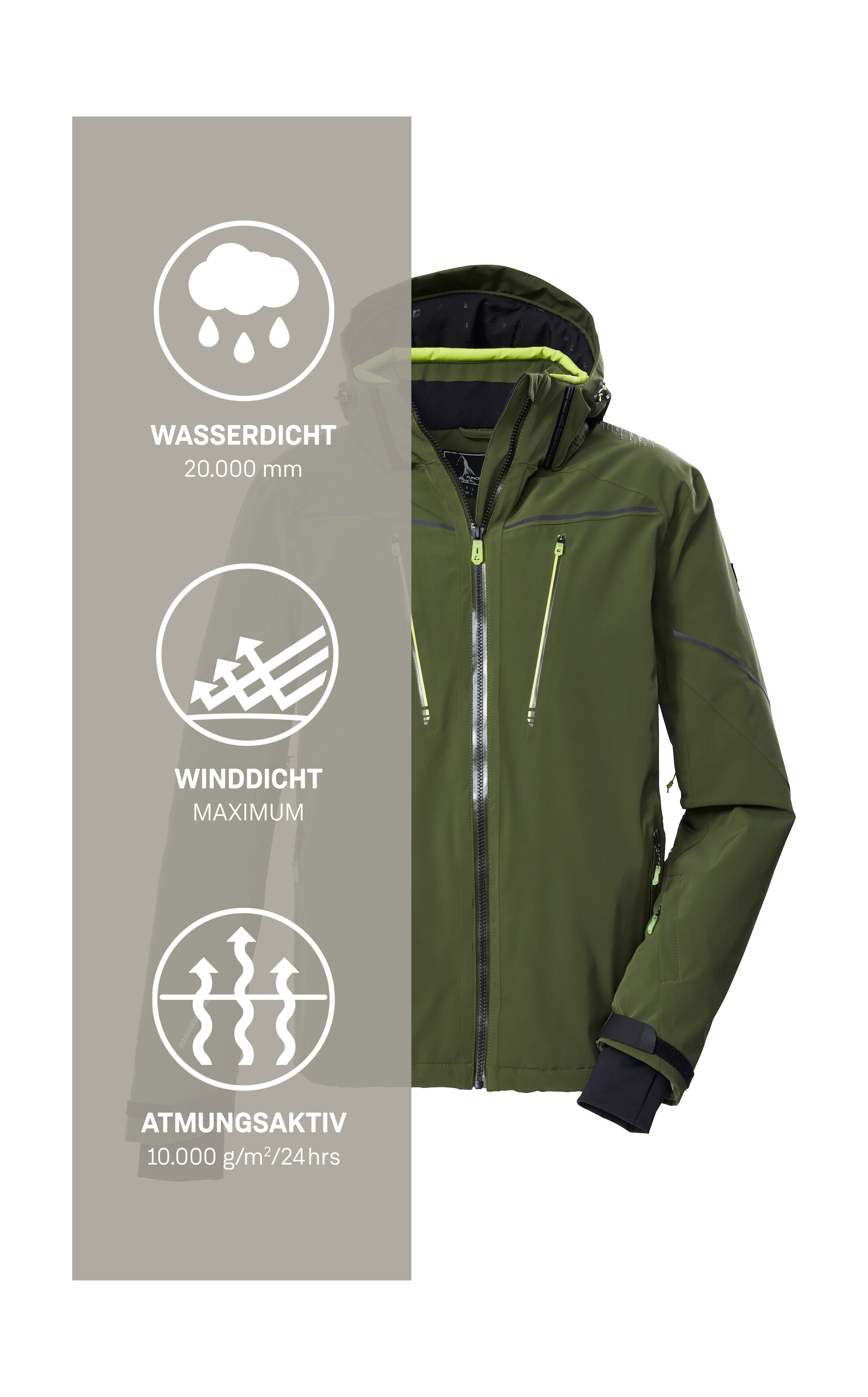 Killtec Skijacke »KSW 50 MN SKI JCKT« Herren Skijacke: wasserdicht, atmungsaktiv, 4-Wege-Stretch, Schneefang