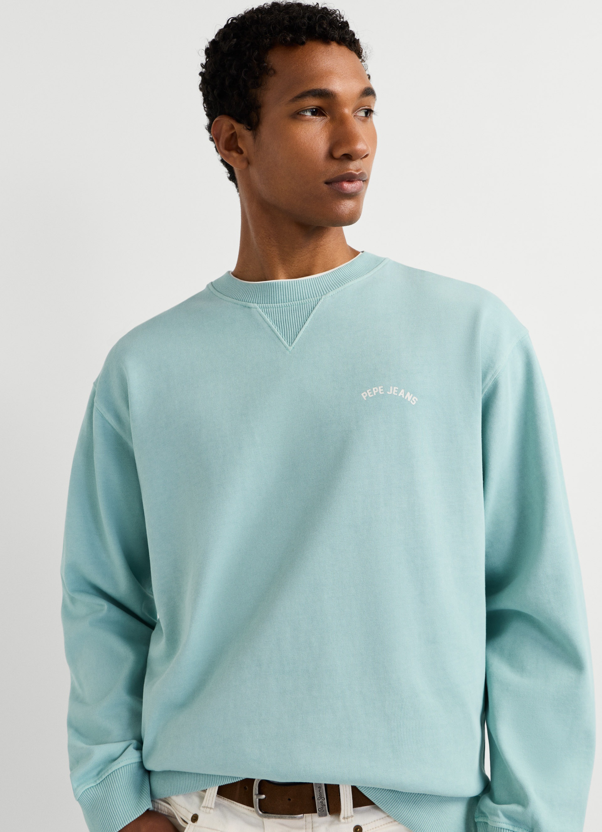 Pepe Jeans Sweatshirt »JOHN CREW«, mit Rippeinsatz am Rundhals, Logoschriftzug
