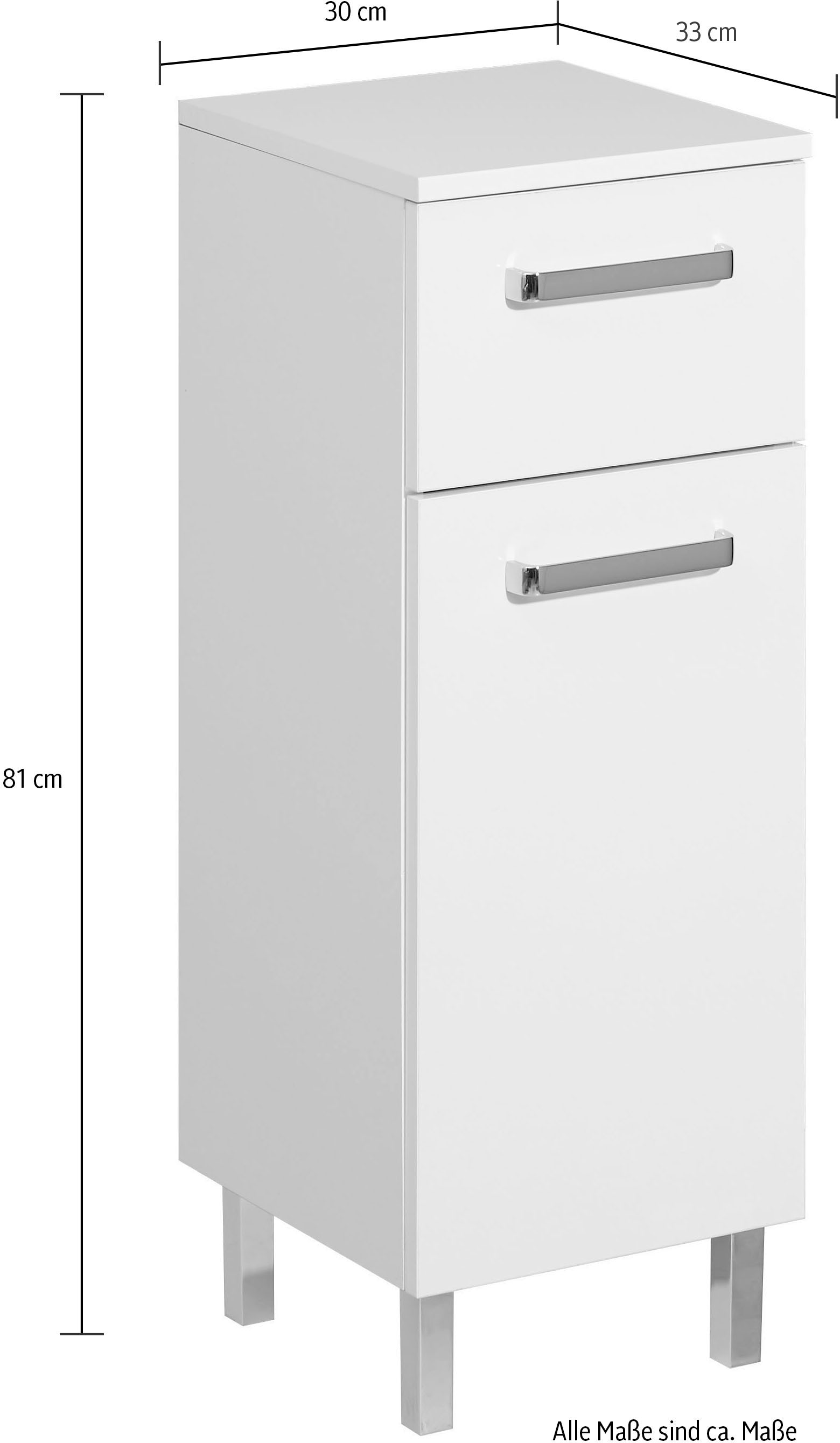 Saphir Badmöbel-Set »Quickset 312 5-teilig, Keramik-Waschtisch und LED-Spiegelschrank« Set, 5 Stk. tlg.